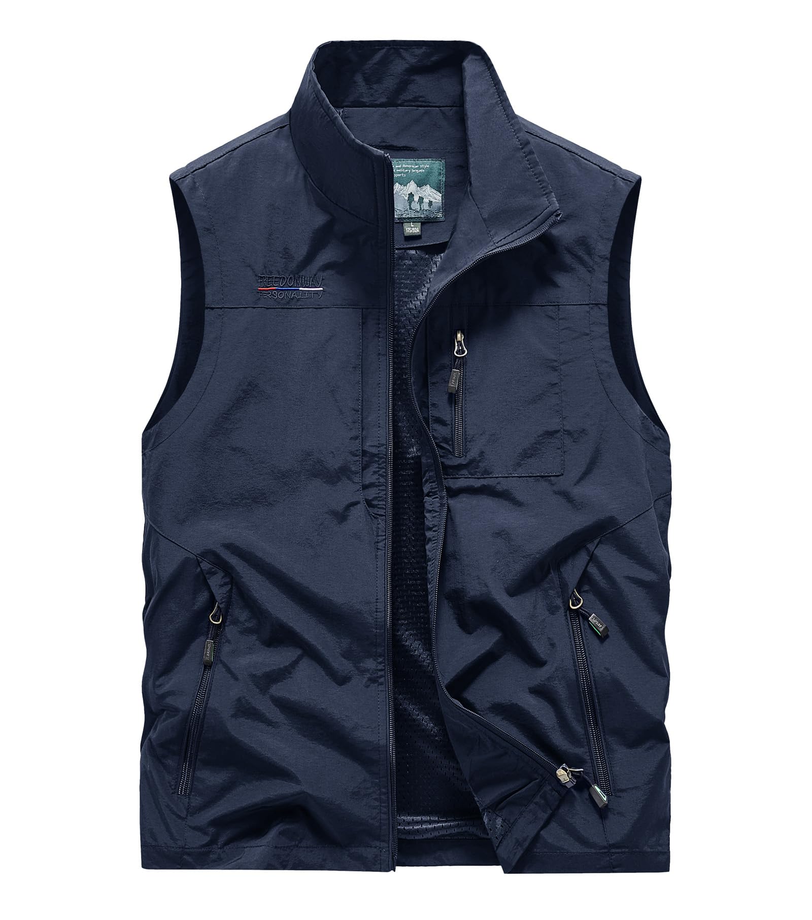 Lightweight Outdoor Vest Jacket for Men, Windbreaker for Golf, Safari, Travel, Fishing, Hiking