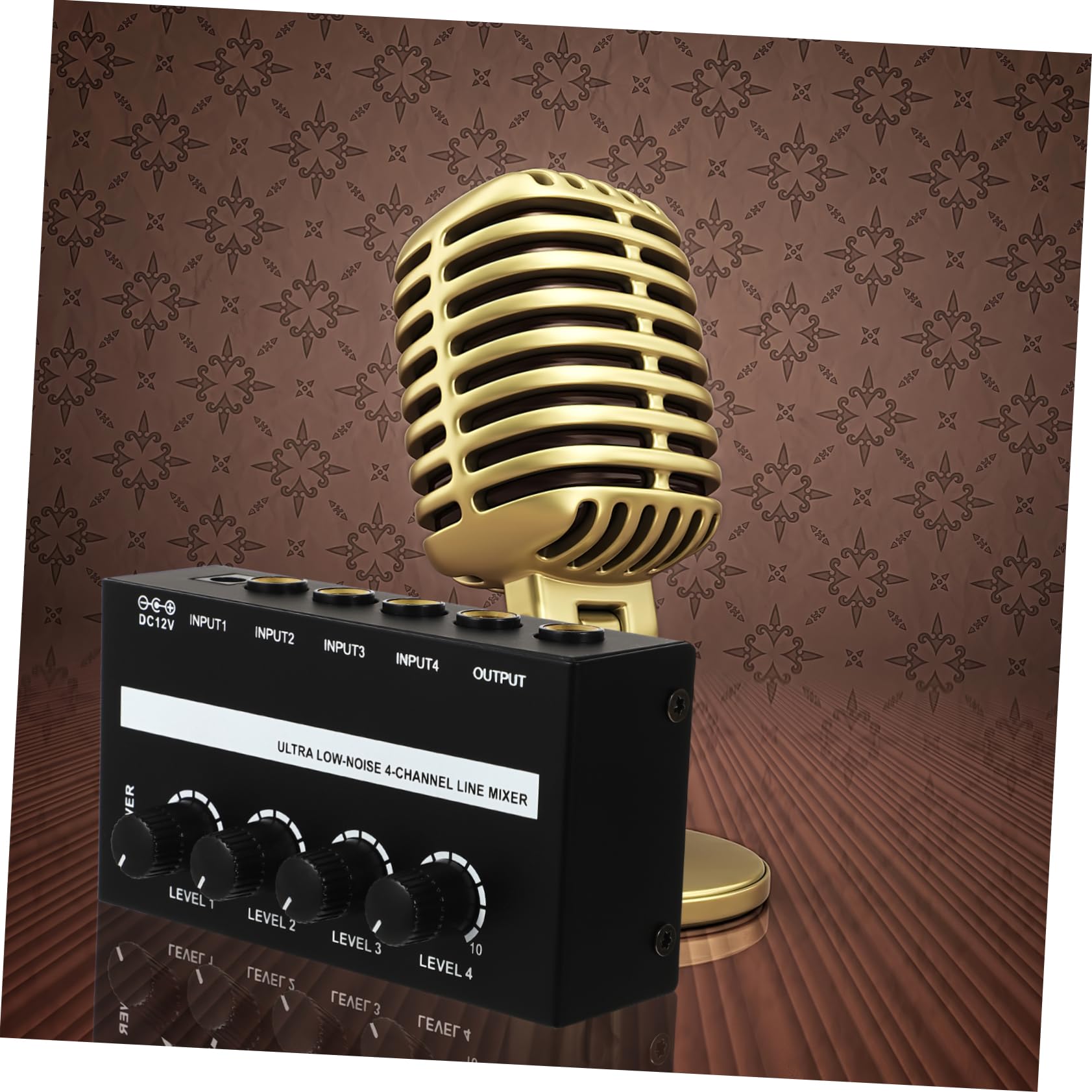 Sosoport Mini Audio Mixer Channels Portable Audio Mixing Console for Bars and Clubs Durable Construction with Power Adapter for Transmission