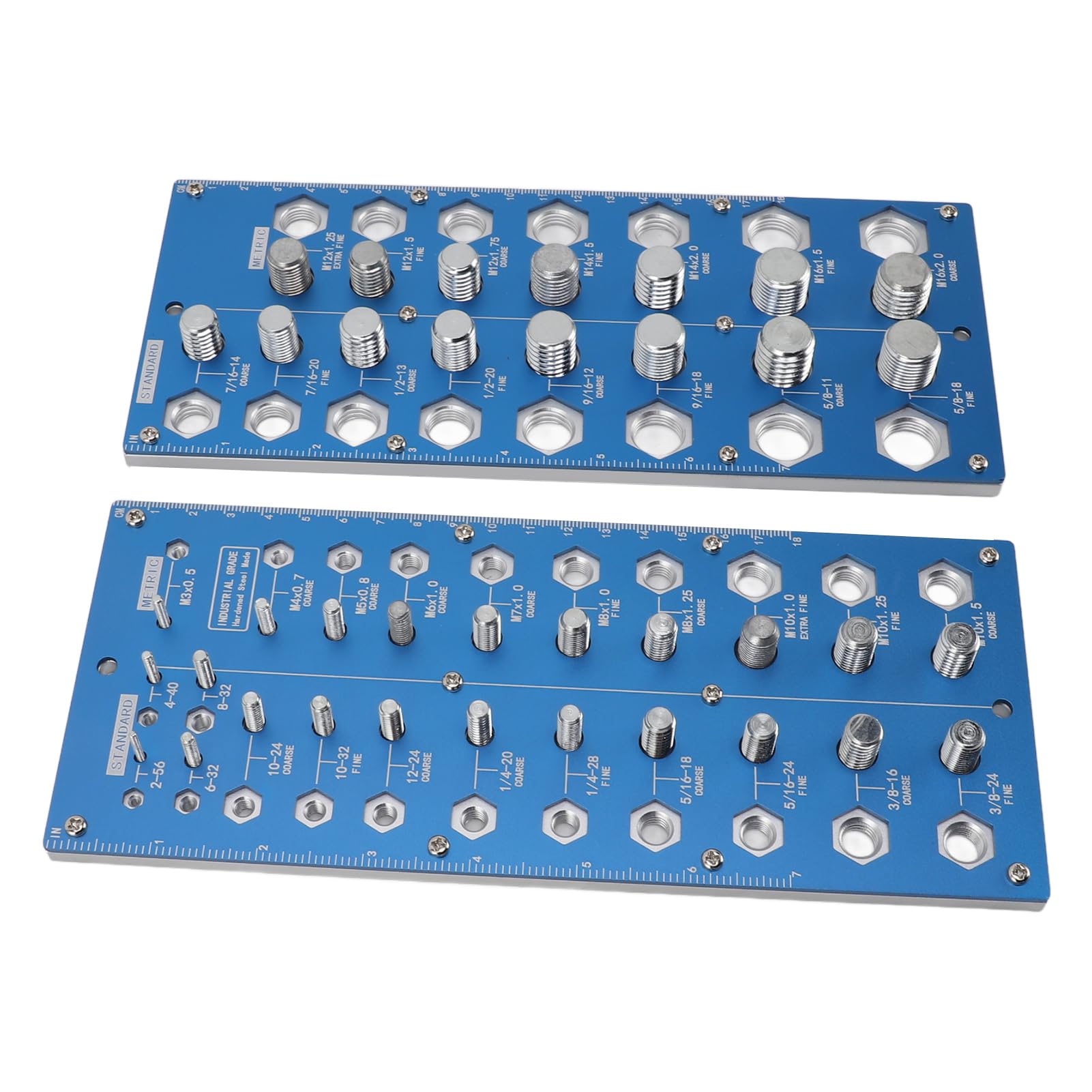 Bolt Nut Identifier Gauge, Thread Size Checker Set 38 Holes