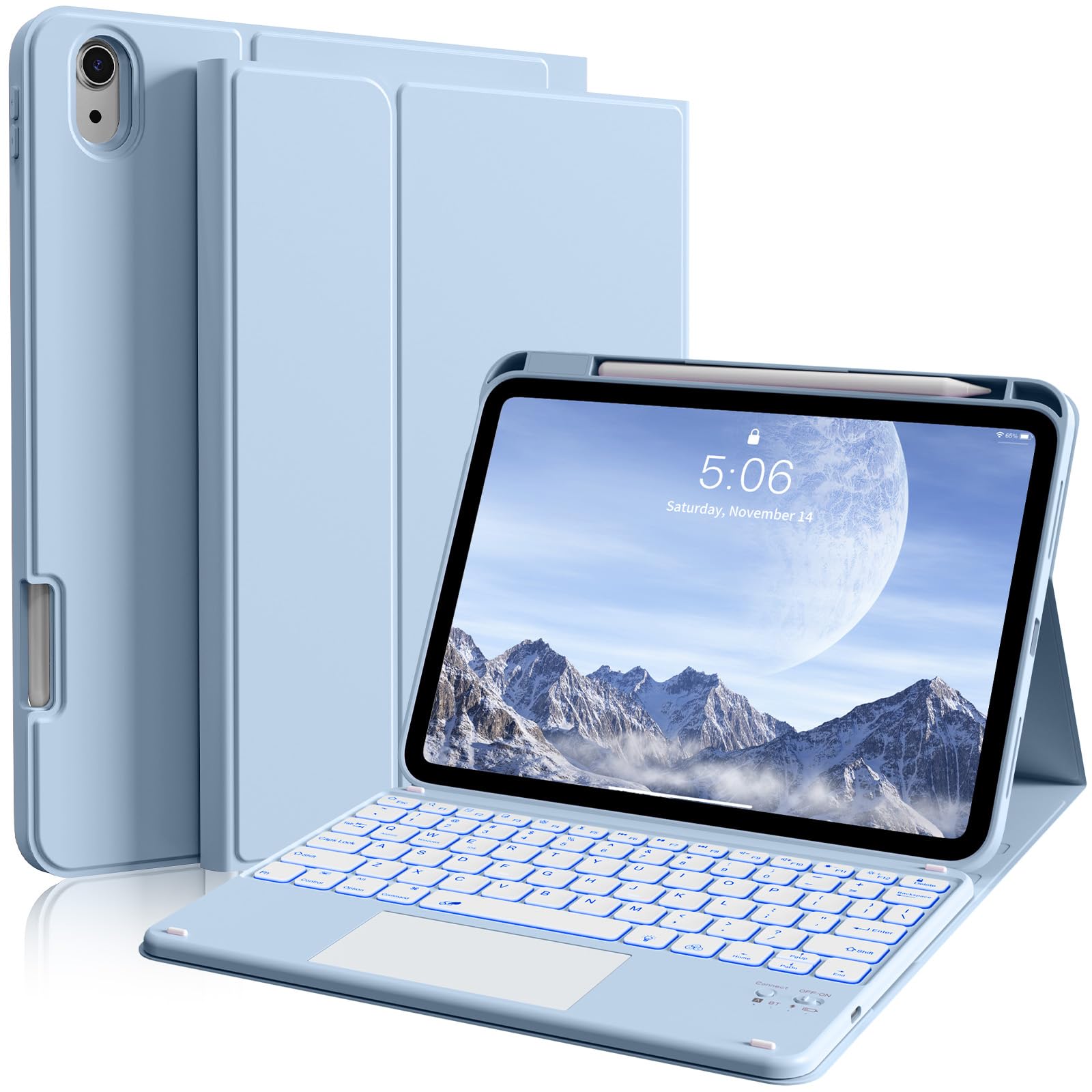 BQDIYOO Keyboard for iPad Air 11-inch M3/M2 (2025/2024), Multi