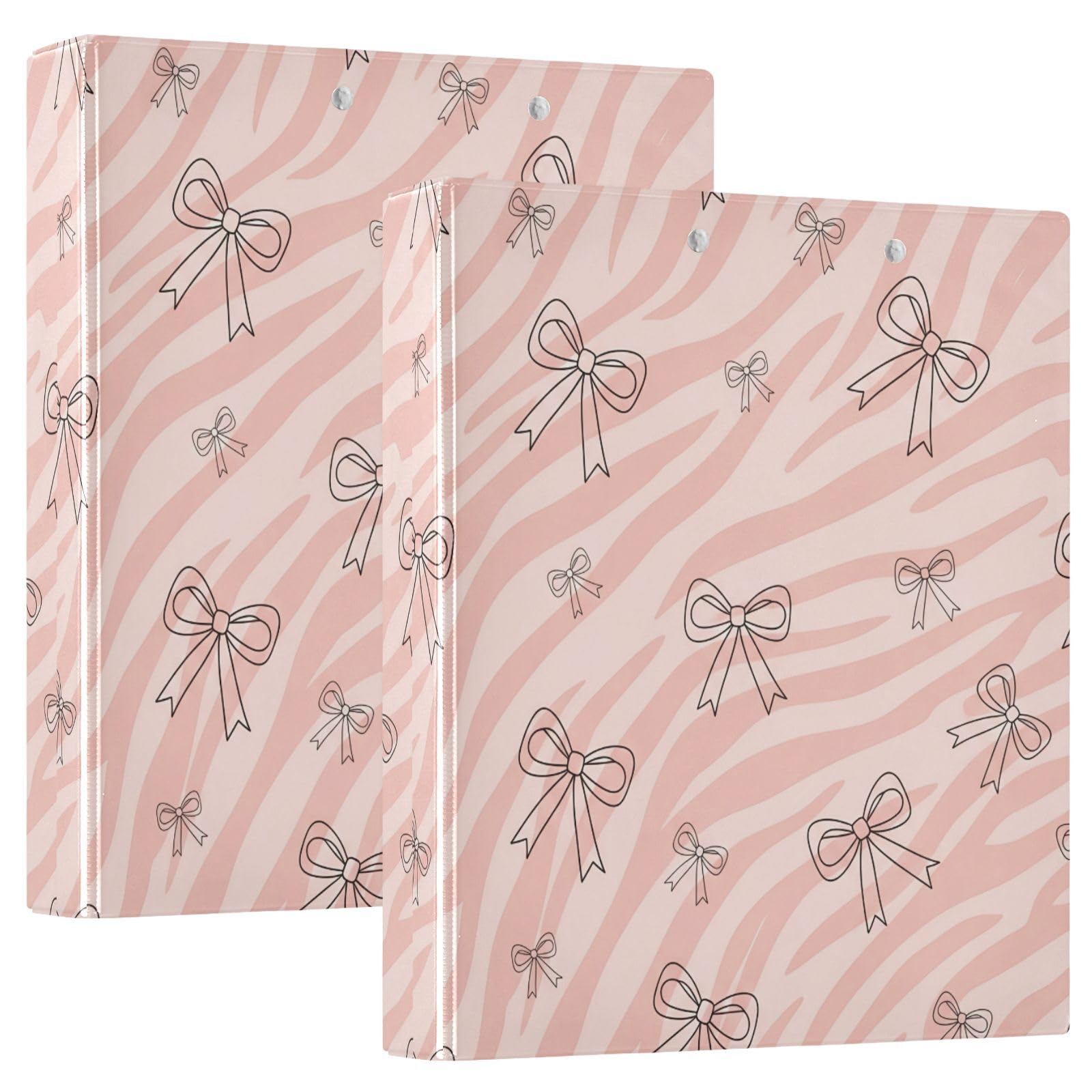 Raccoglitori a 3 anelli, 3,8 cm, motivo zebrato, con clip in metallo, formato A4, organizer per casa e ufficio, confezione da 2