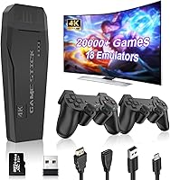 Vista 1 de New Retro Gaming Console,Video Games Built-in 20,000+Classic Games,15 Classic Emulators,4K HDMl Output and 2.4GHz Game Stick Pro,Plug & Play