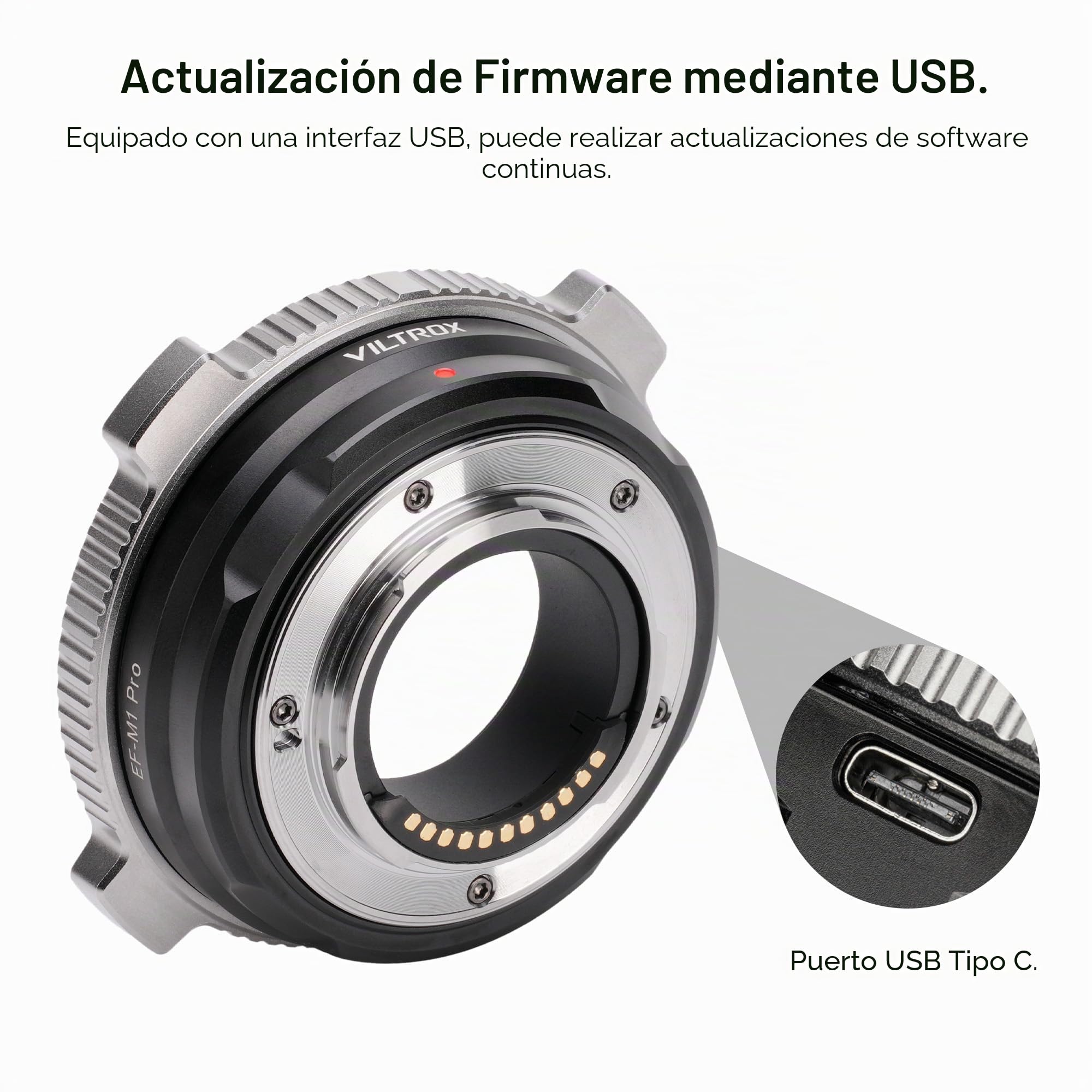 VILTROX Adaptador de lente de enfoque automático EF-M1 Pro compatible con lentes EF/EF-S a cámaras M4/3 MFT GH4 GH5 GF6 GX7 E-M5 E-M10 II E-PL5