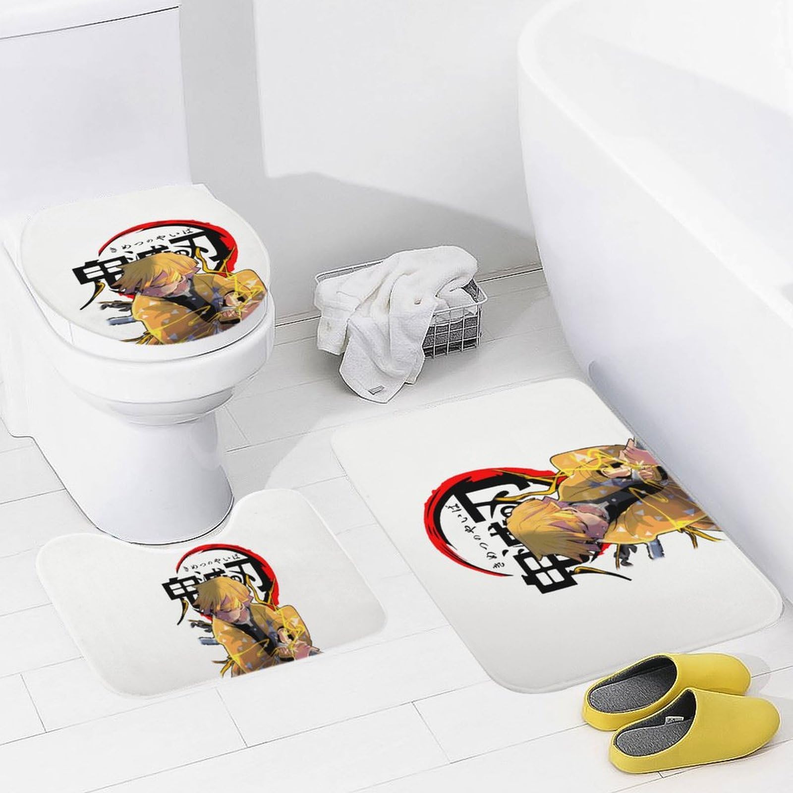 Amazon｜鬼滅の刃 我妻善逸 トイレマット 3点セット バスマット O型
