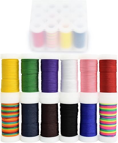 Miniatura 13 de TONIFUL Cuerda de satén de nailon rojo de 0.031 in x 70 yardas para hacer pulseras y joyas, collar de cordón de macramé a granel, hilo de cuentas