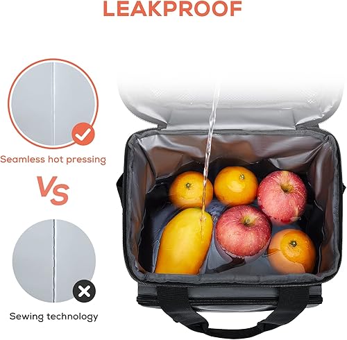 Miniatura 5 de TOURIT Lonchera grande con aislamiento de 14 litros para hombres trabajo escuela gris oscuro