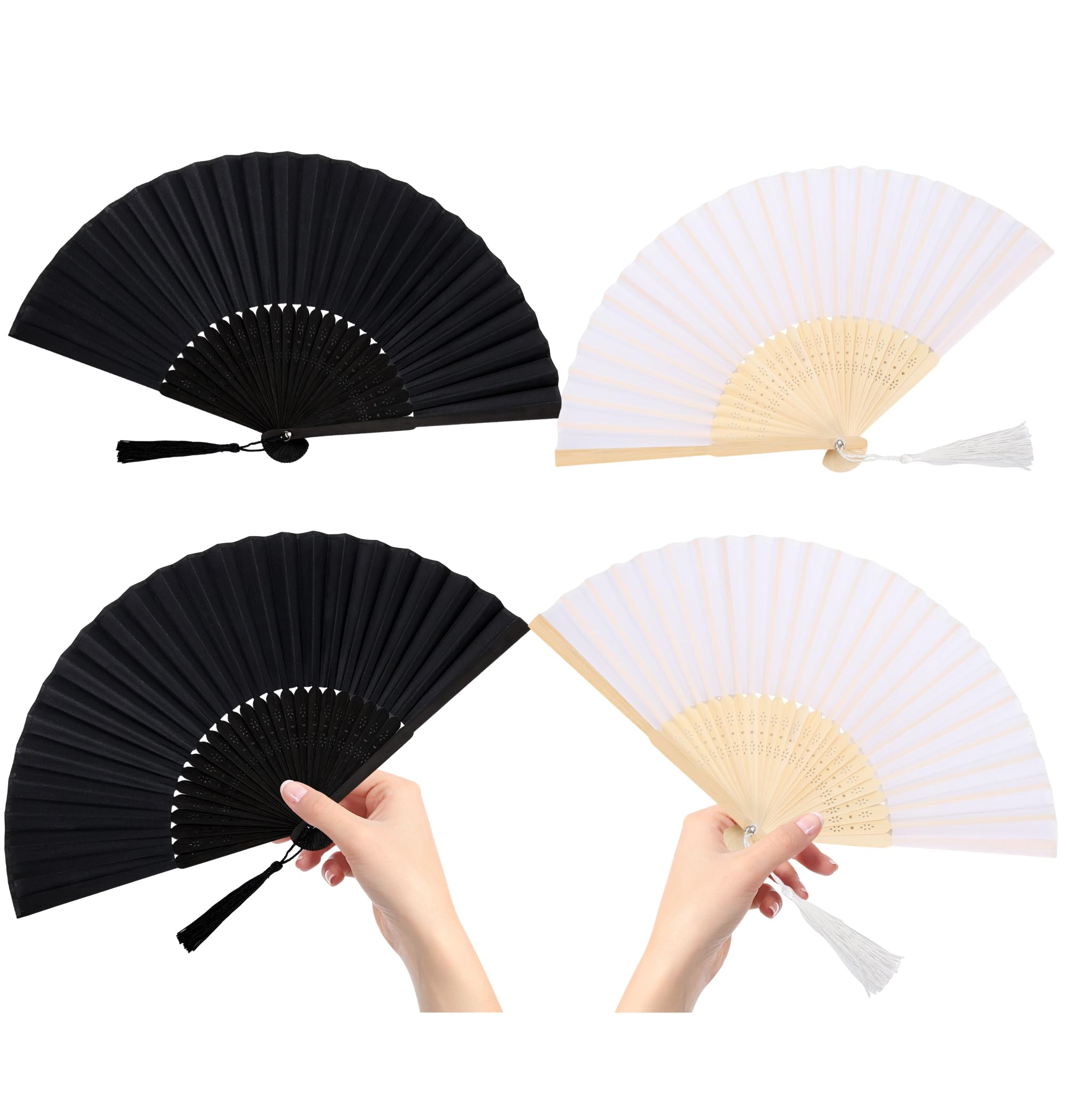 Handfächer, Faltfächer Faltbarer mit Quaste für eine Abkühlung im Sommer, Fecher Damen für Party, Tanz, Hochzeit, Heimdekoration, asiatische Dekoration, Cosplay