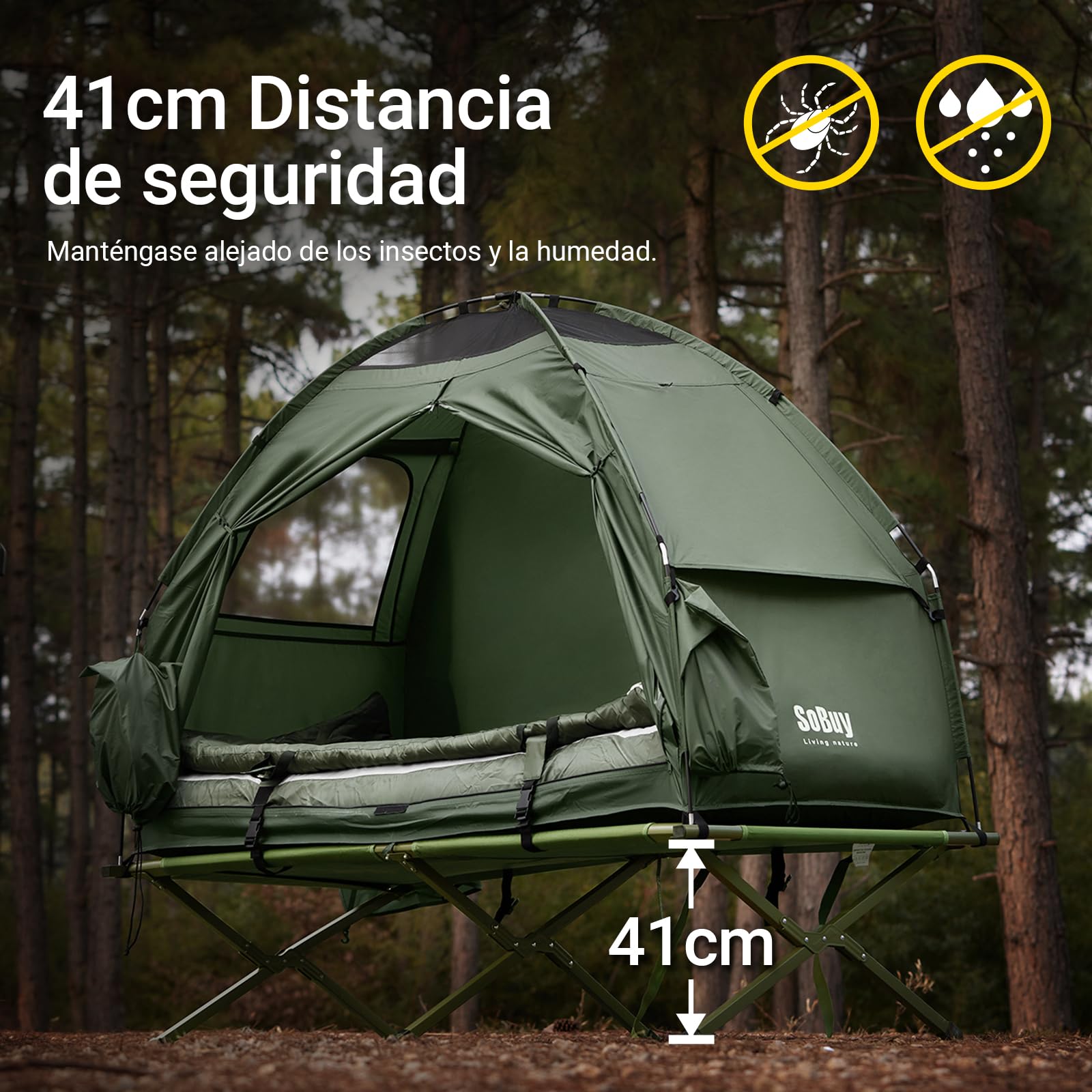 SoBuy Tienda de Campaña Exterior para 1 Persona Tienda de Acampada para Playa Parque 4 en 1 Tiendas iglú con Bolsa de Transporte