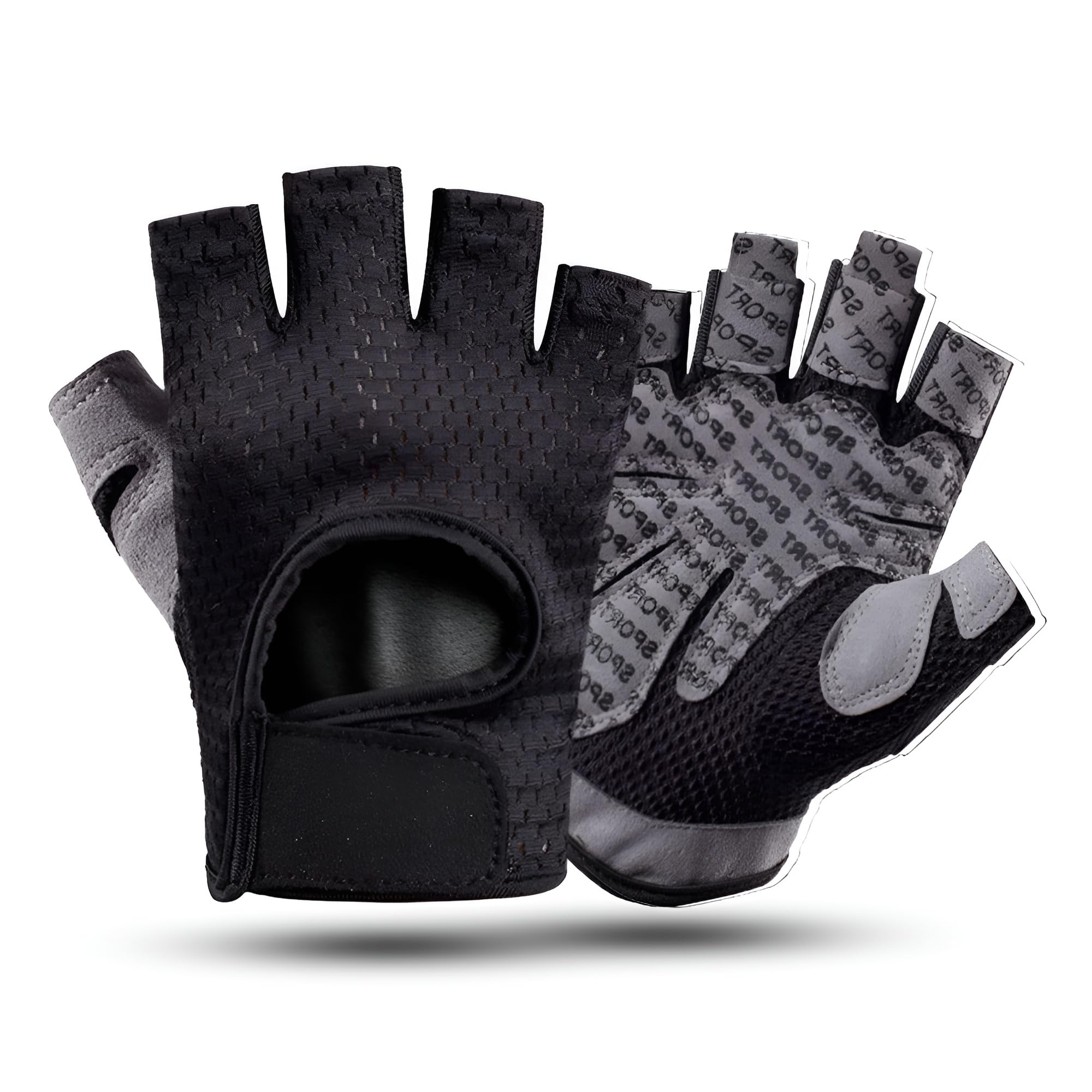 Ben Din Weight Lifting Gloves - Breathable Full Palm Protection Sports Gloves for Workout, Exercise, Gym, Training, Cycling, Anti Slip Exercise Fitness Gloves for Men & Women X-Large, Black/Gray