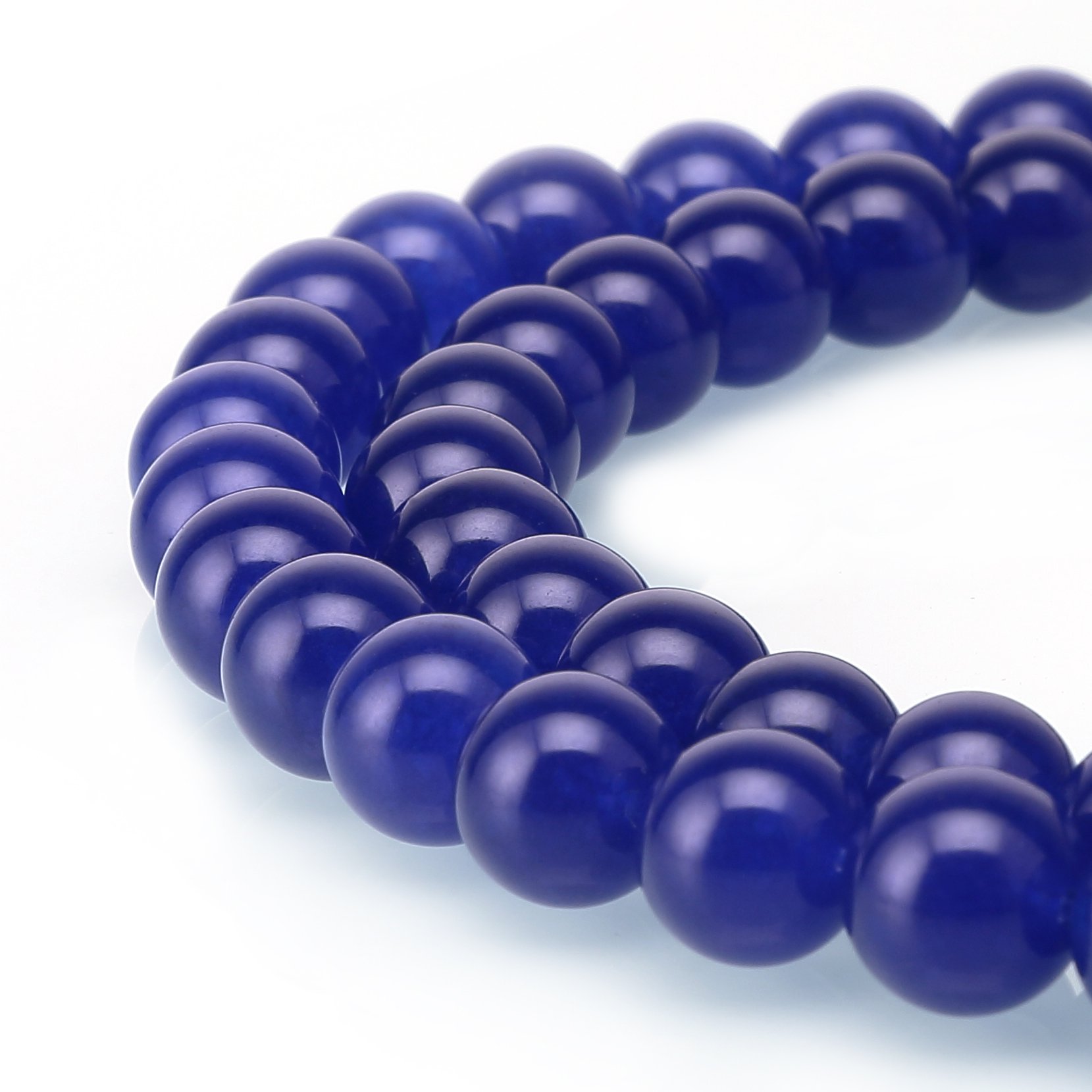 BRCbeadsGorgeous Sapphire Jade Gemstone Round Loose Beads 6mm Approxi 15.5 inch 60pcs 1 Strand per Bag for Jewelry Making