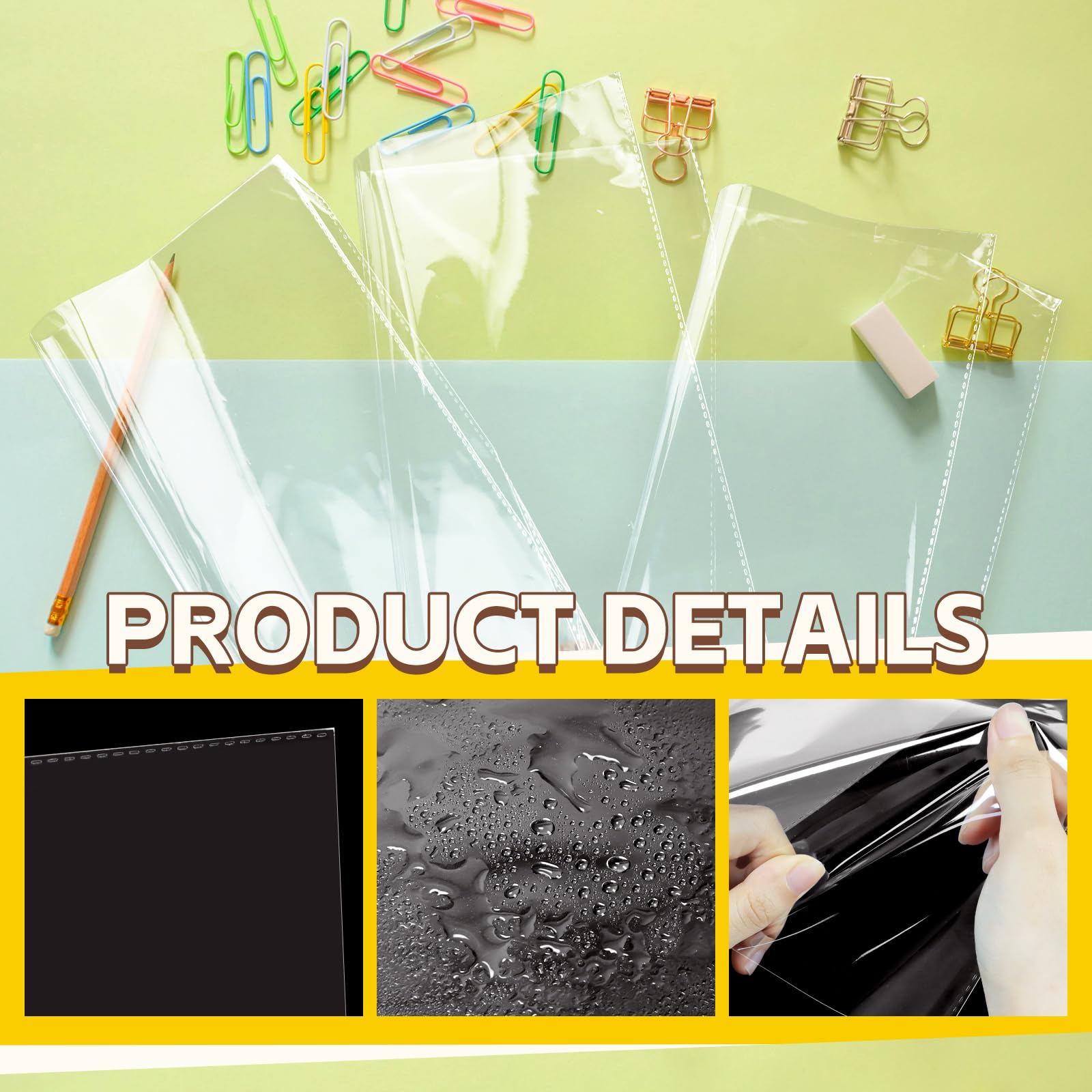 140 Pack 12" X No Holes Sheet Protectors, Clear 