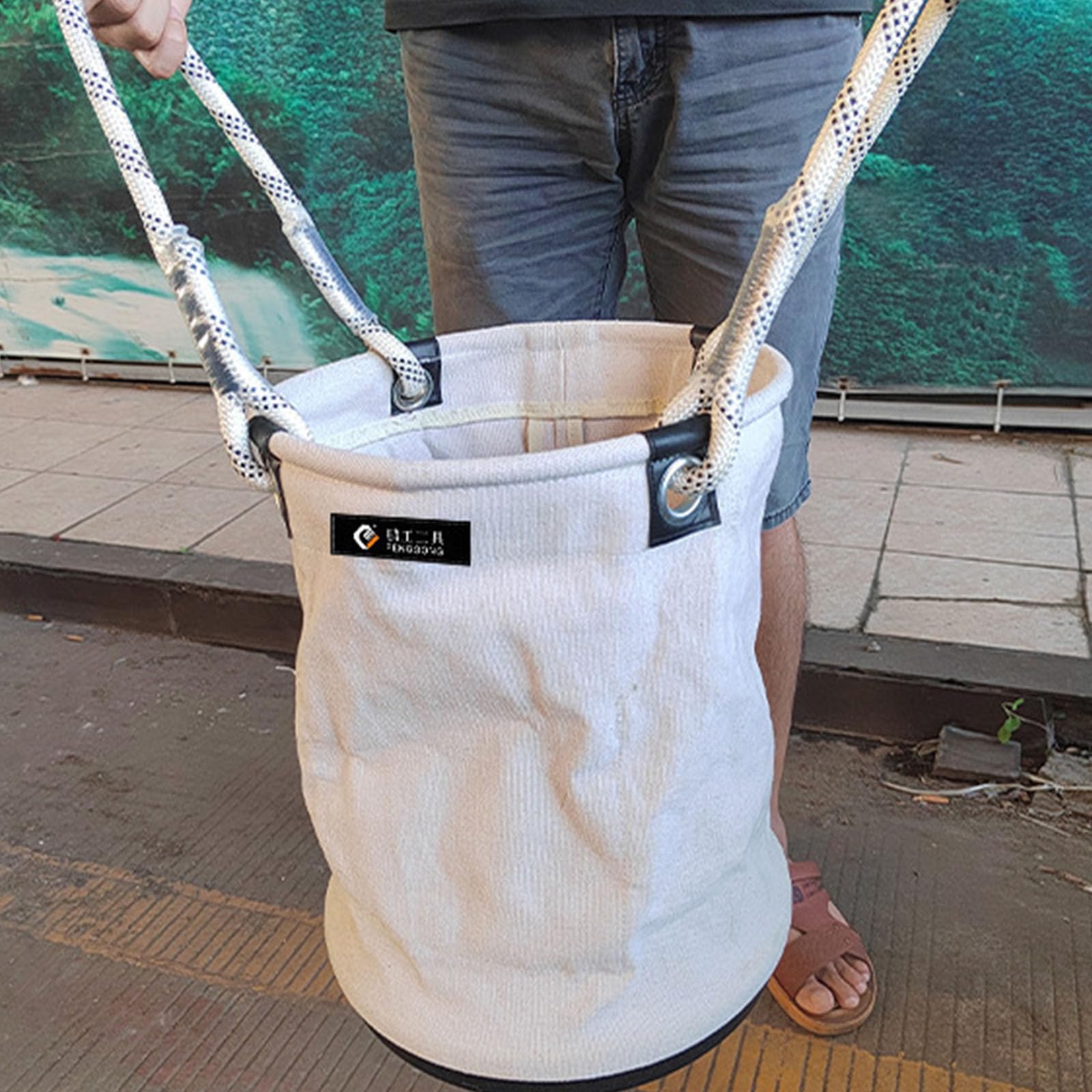 Cubo de lona para herramientas, organizador de herramientas para camión con cubo inferior, bolsa de herramientas para tienda y trabajo