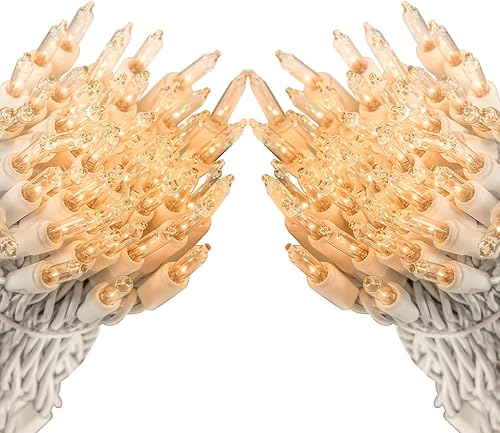 Miniatura 8 de LIDORE Guirnalda de mini luces transparentes superbrillantes para árbol de Navidad, regalo para decoración, 21.45 pies, 100 bombillas con cable