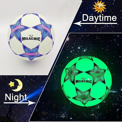 Miniatura 2 de Balón de fútbol que brilla en la oscuridad, tamaño 345 con bomba, bolas de fútbol luminosas brillantes, regalos para adolescentes, jóvenes, hombres,