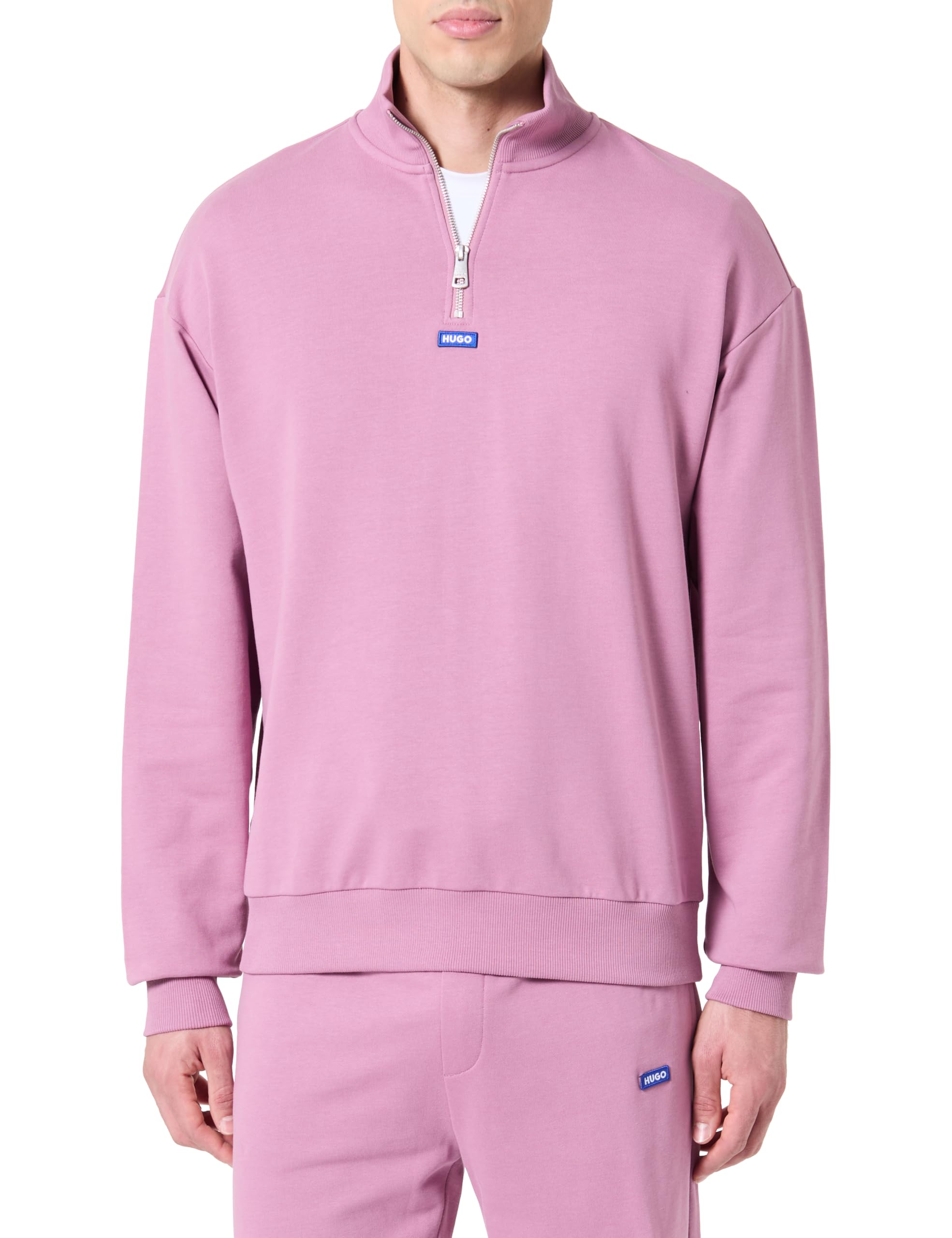 HUGO Men's Neeler Sweatshirt, Dark pink, XXL