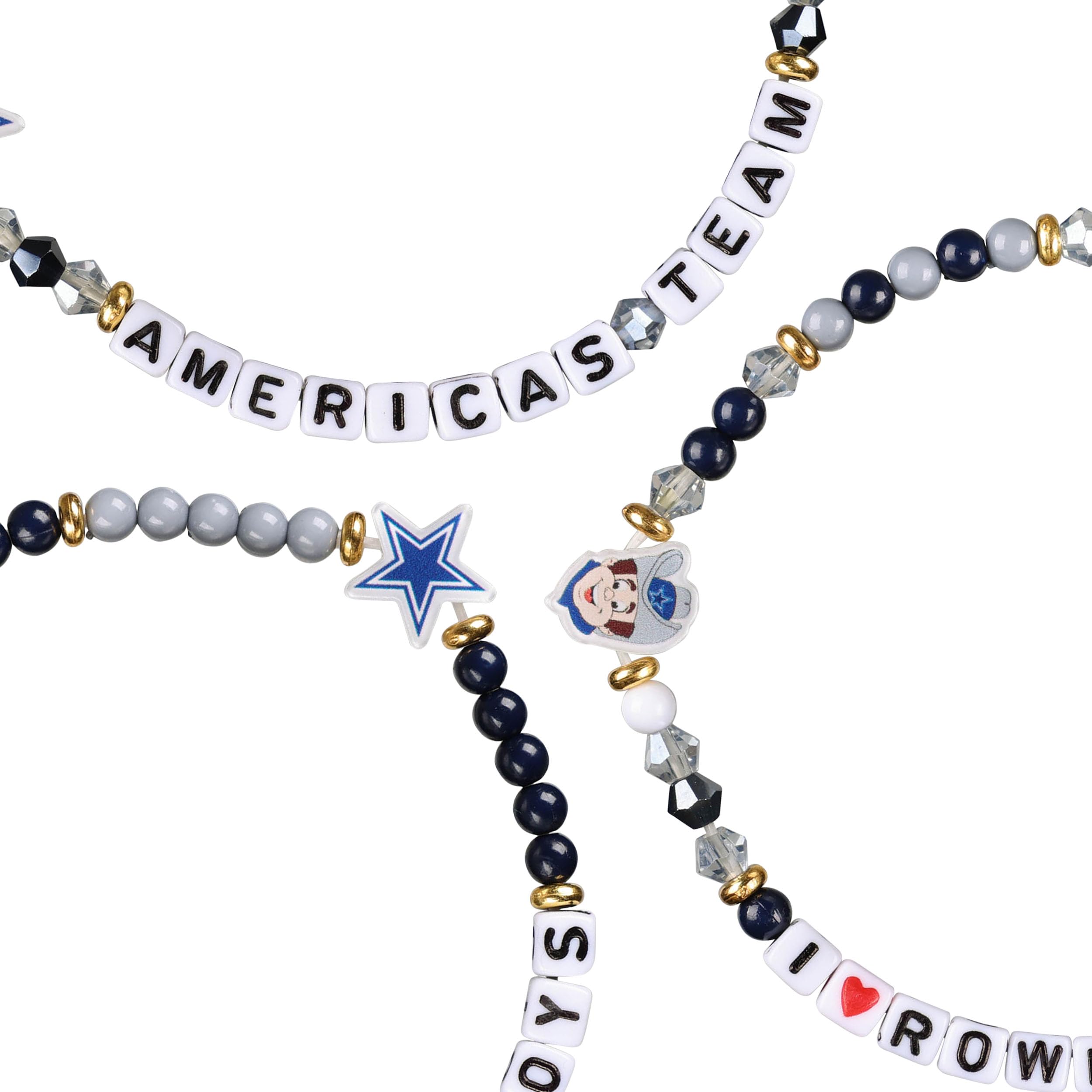 FOCO Dallas Cowboys NFL 3 Pack Team Friendship Bracelet
