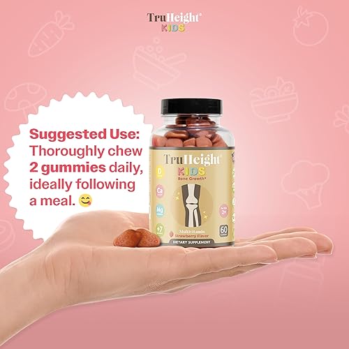 Miniatura 10 de TruHeight Gomitas de desarrollo óseo para niños pequeños (mayores de 2 años) vitaminas naturales para niños pequeños, vitamina D, calcio, fósforo,