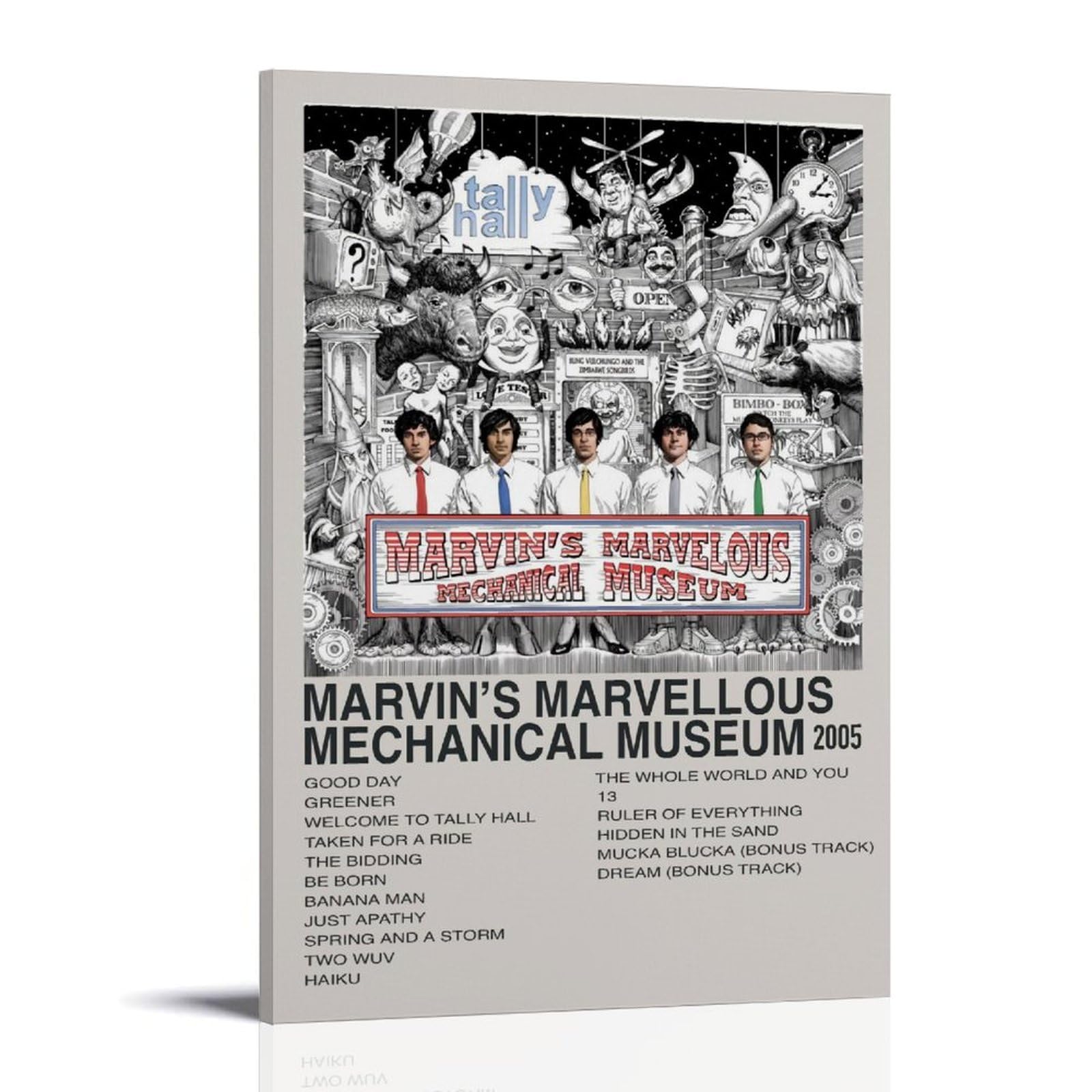 SXDMOUBK Tally Hall Poster Marvin's Marvelous Mechanical Museum Canva Colourfast Wall Art Decorative Painting for Living Room Bedroom Home Decor 12x18inch(30x45cm) Frame-style
