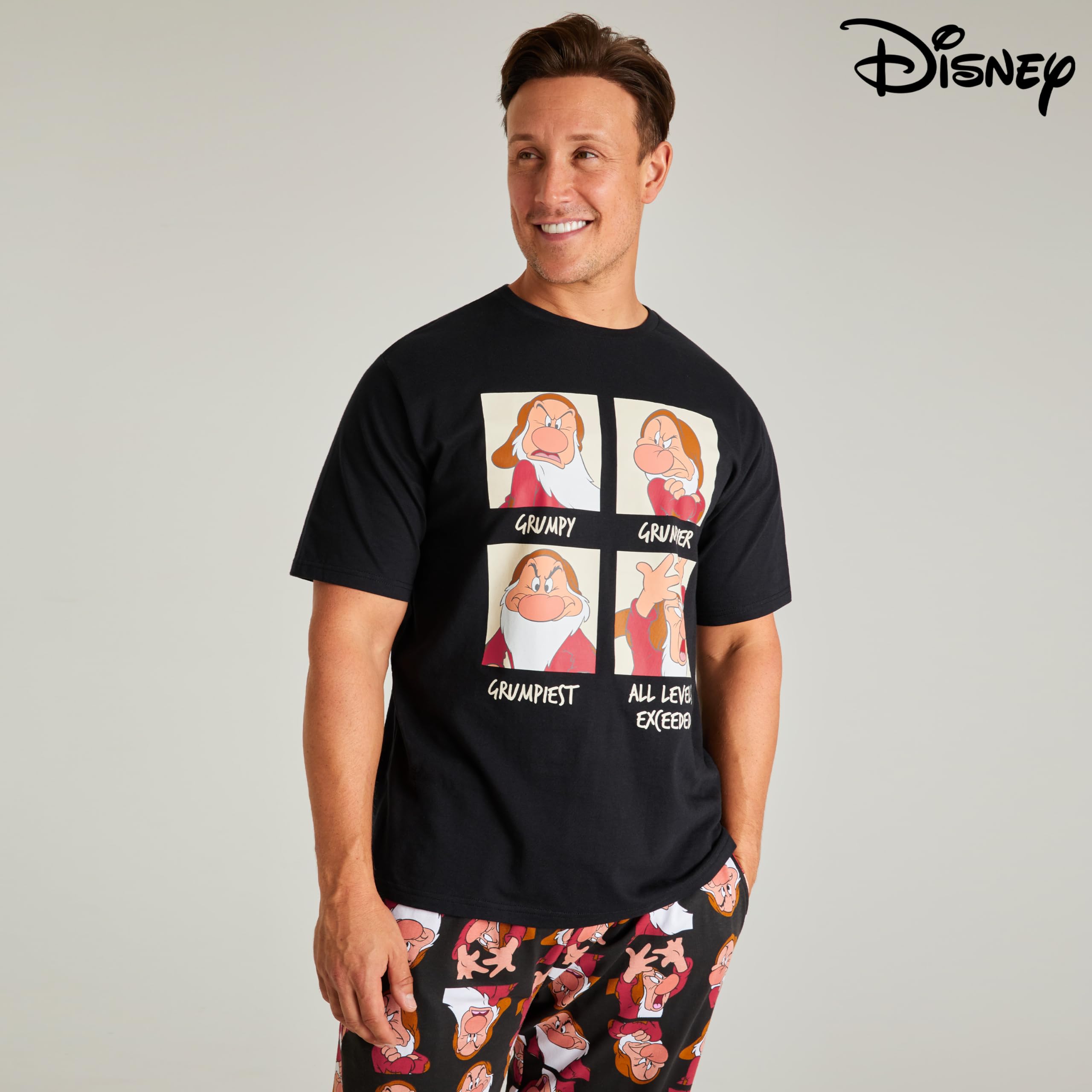Disney Pigiama Uomo - Pigiama Uomo Cotone S-3XL Pigiami Uomo e Ragazzi a Maniche Corte Pigiami Due Pezzi da Uomo Lungo