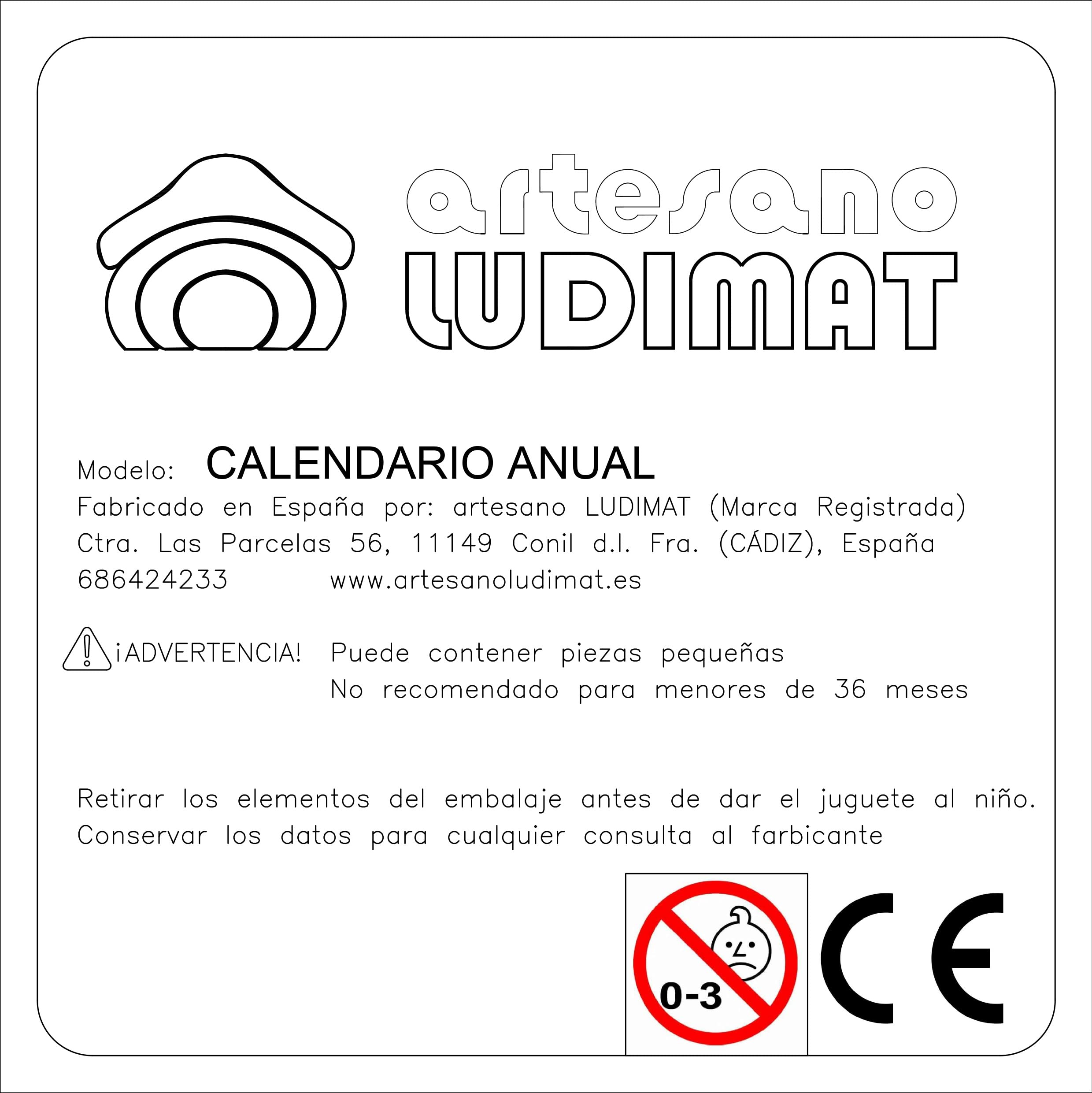 Calendario Anual Circular manipulativo Montessori Artesanal