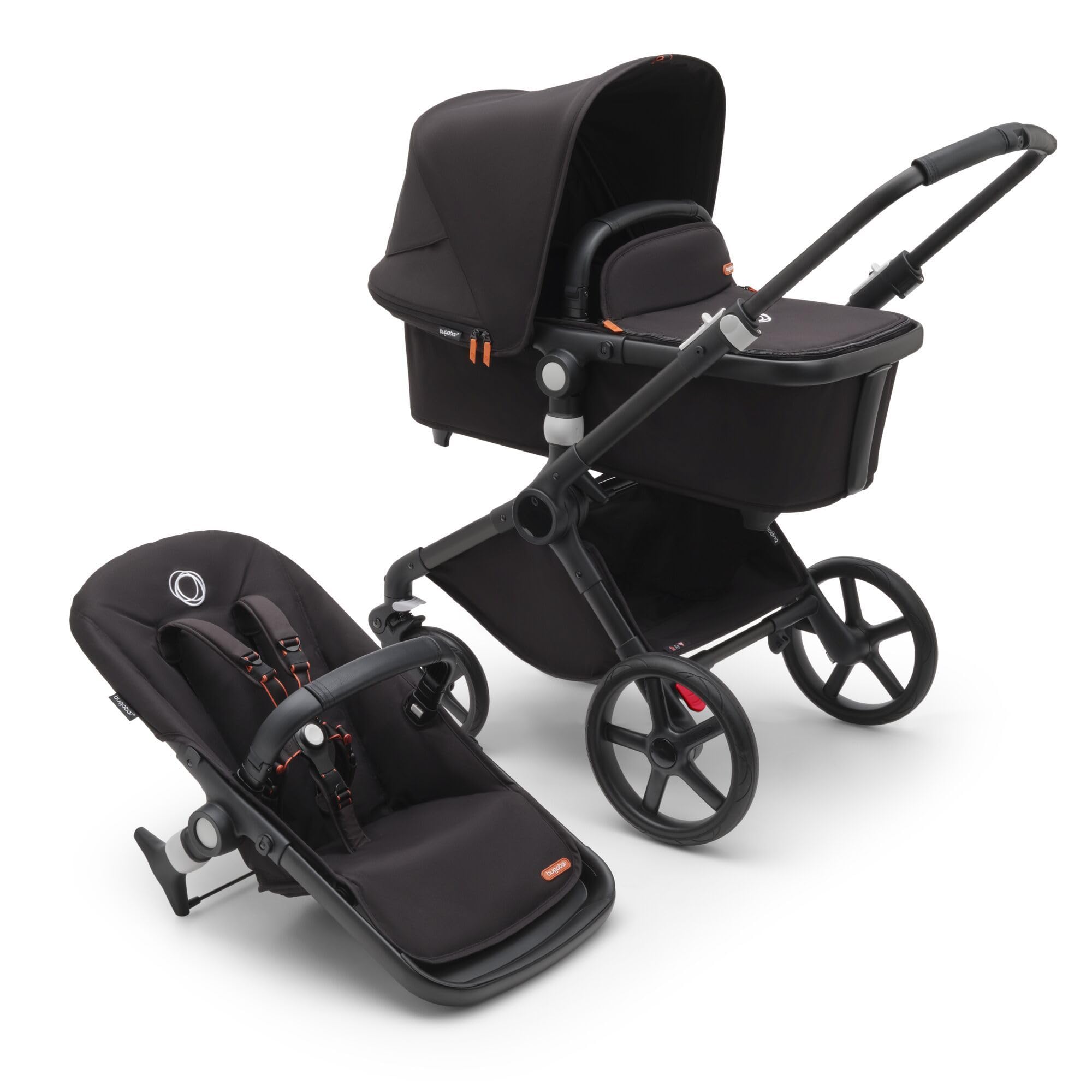 Bugaboo Fox Cub - Carrito Todoterreno, con Capazo y Silla de Paseo Fuerte y Ligera, Diseño Duradero con Capota para el Sol Extra Grande, se Pliega en una Sola Pieza Portable, Midnight Black