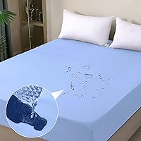 Vista 13 de Protector de colchón tamaño individual, impermeable, transpirable, con bolsillo profundo de hasta 18 pulgadas, lavable a máquina, sin ruido