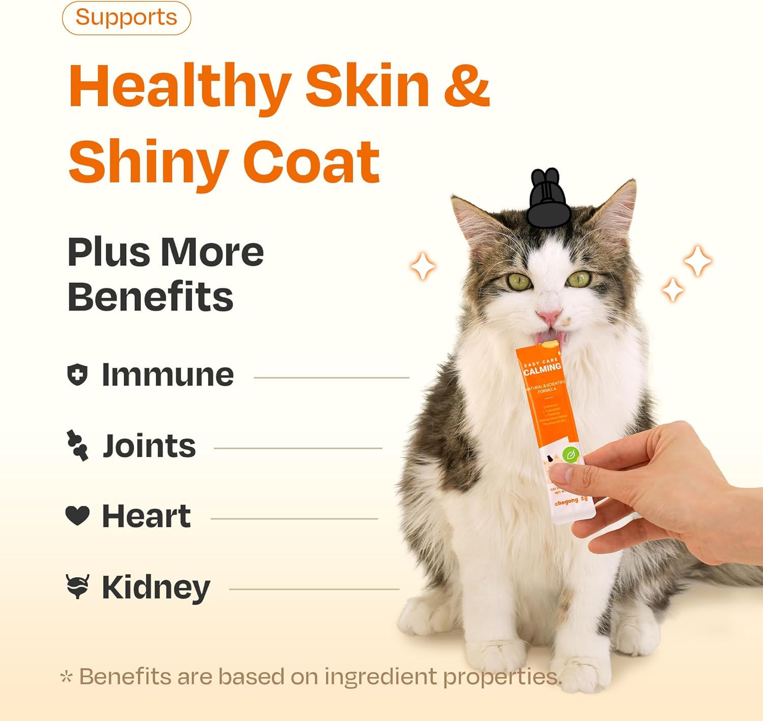 Cat Omega 3 Supplement – Lickable with EPA & DHA for Skin and Coat, Immune & Joint Support – Daily for Cats, Salmon Flavor, 30 Tubes