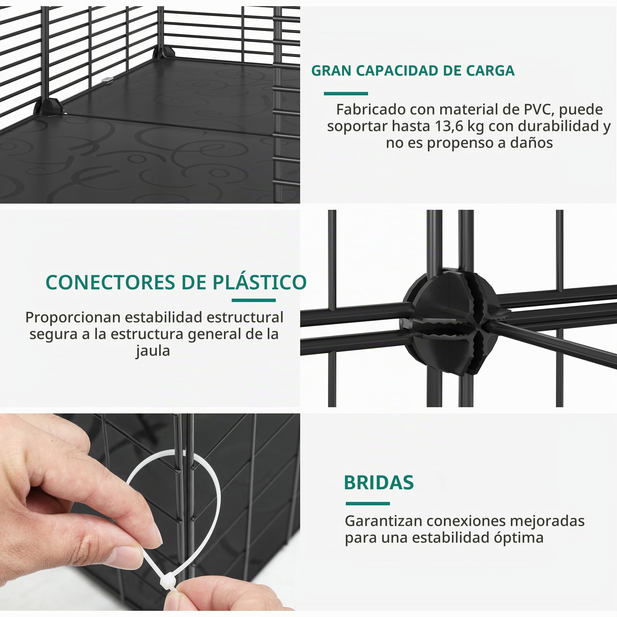 YITAHOME Jaula para Gatos de Interior de 2 Niveles, corralito para Gatos, Jaula para Gatos con Alambre de Metal denso, corralito de Metal para 1-2 Gatos, hurón, Conejo, Animales pequeños, Negro, 71 x