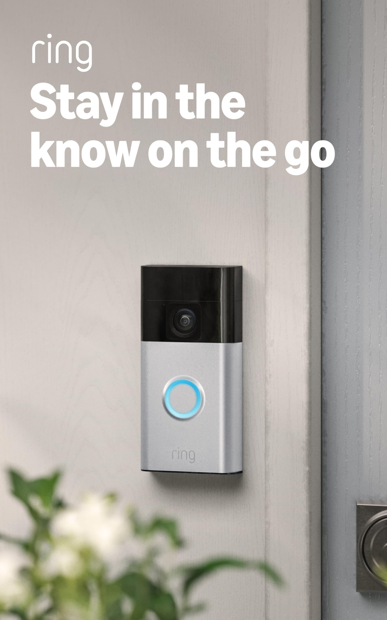 Ring Battery Doorbell, Solar, Head-to-Toe Video, Live View with Two-Way Talk