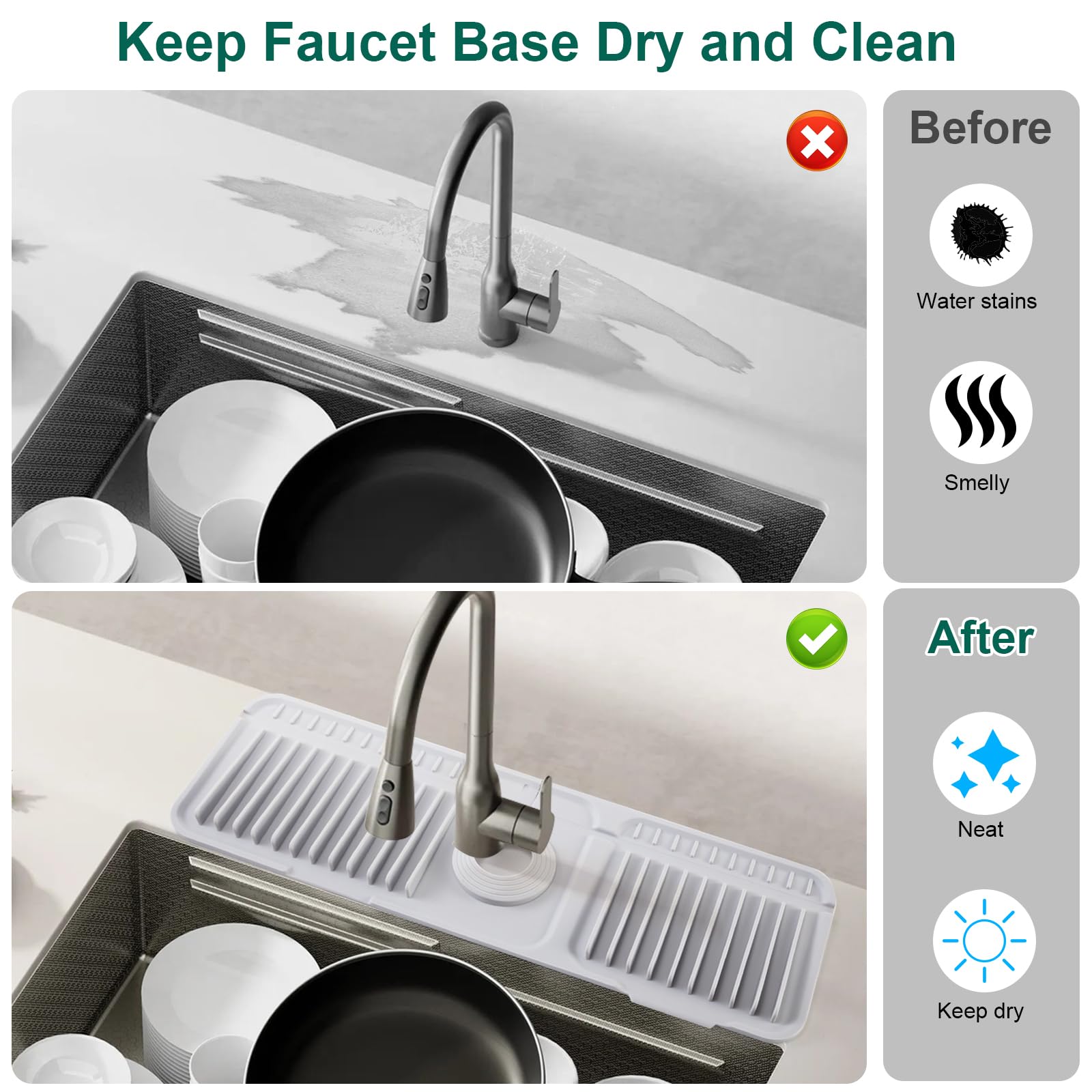 Aazon.co: 17" Kitchen Sink Splash Guard - Freefa Silicone Faucet At