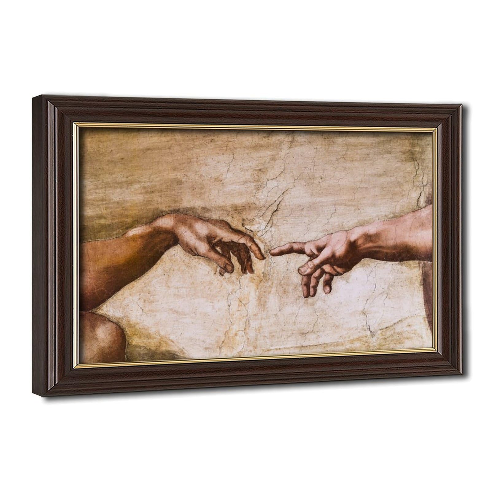 WCYB Michelangelo Buonarroti - Hand of God The Creation of Adam Sistine Chapel Prints Posters Canvas Deco Paintings Wall Art For Office Hangable Frame 24" L