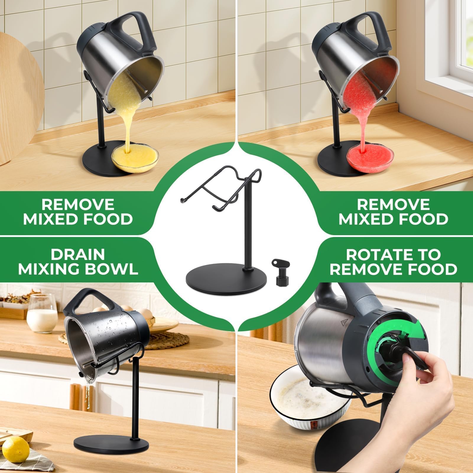 Inwee Mixing Bowl Holder For TM6, TM5, TM31, TM5 Accessories For Emptying The Mixing Pan, Stainless Iron Material, With TM6 Accessories Dough Remover