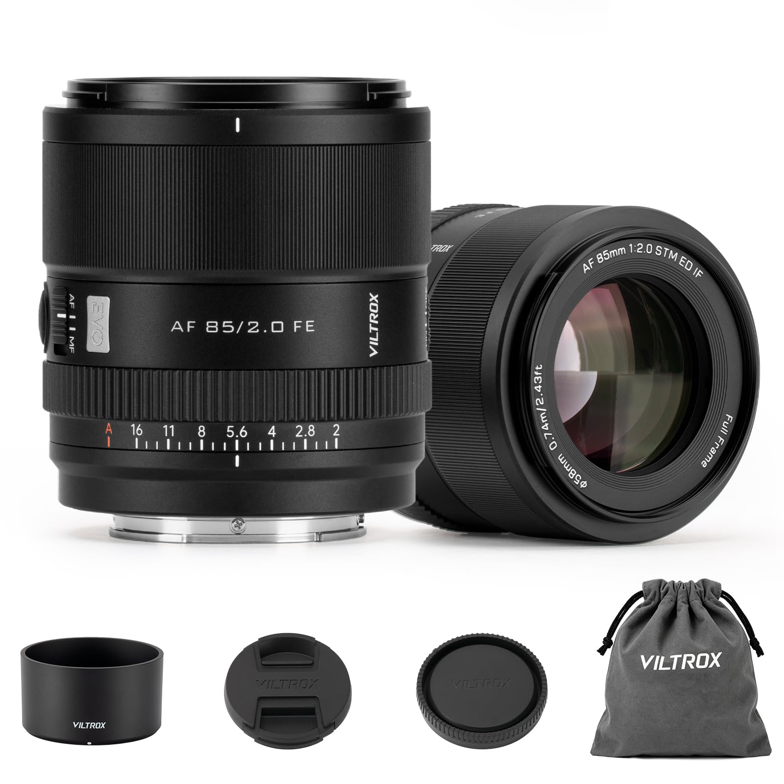 VILTROX 85mm F2.0 EVO FE Mount Fotográfico Objetivo con Sony E Camera Lenses Full Frame Gran Apertura Autofoco para Sony A93 A7CII ZVE1 A7RV FX3 A1 A7C ZV-E10II FX30 A6700 A5000