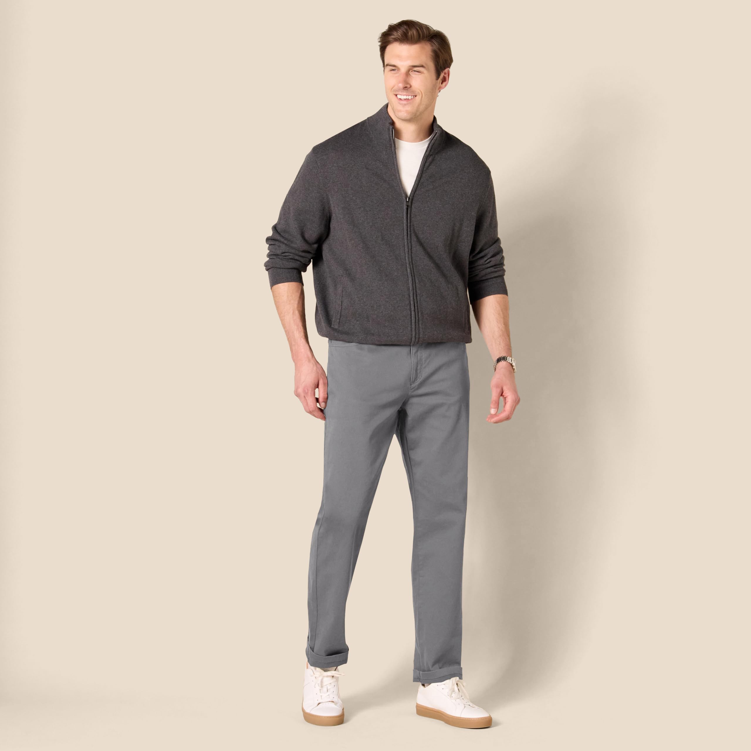 Amazon Essentials Pantalon en Sergé Stretch 5 Poches Coupe Athlétique (Grandes Tailles Disponibles) Homme