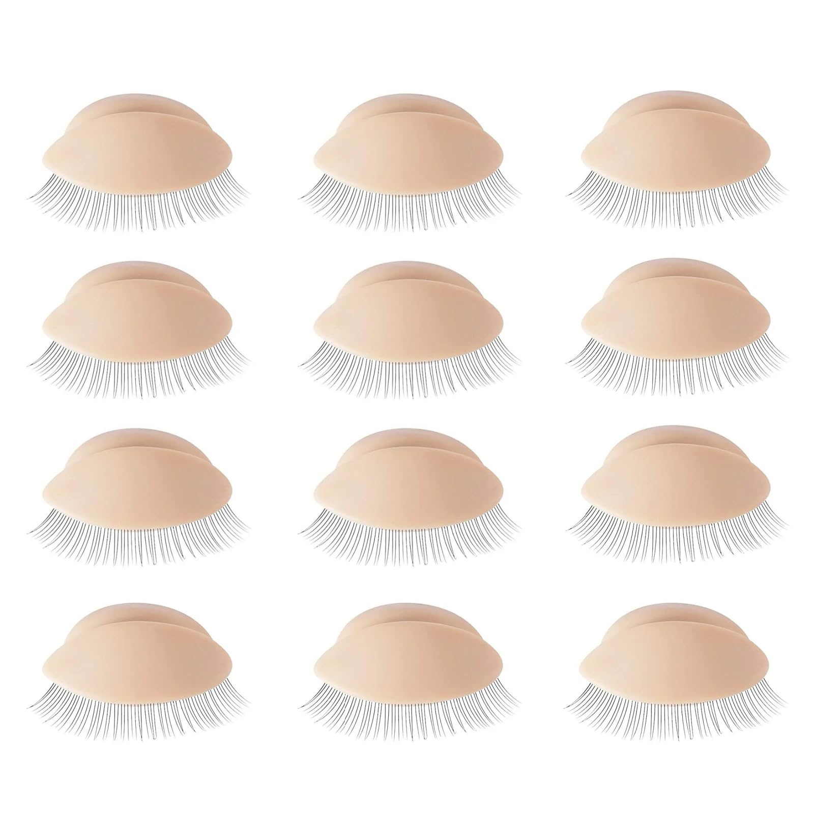 HuYiGGZ 6 works Replacement Eyelids for Mannequin Head Removable Realistic Eyelids with Eyelashes Mannequin Head Eyelids for Eyelash Training Practice Makeup Extension