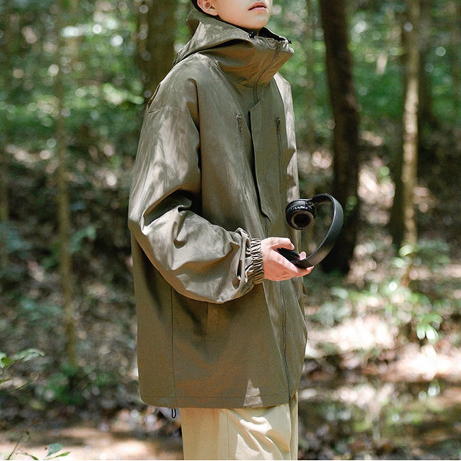 Genérico Chubasquero Hombre Impermeable - Chaqueta exterior para hombre traje versátil funcional unisex abrigo deportivo ligero prenda masculina moderna
