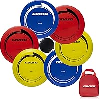 GOOSOGameSports Disc Golf Starter Set: 6 Discs (2 Drivers, 2 Mid-Range, 2 Putters) with Bag - Beginner Outdoor Kit