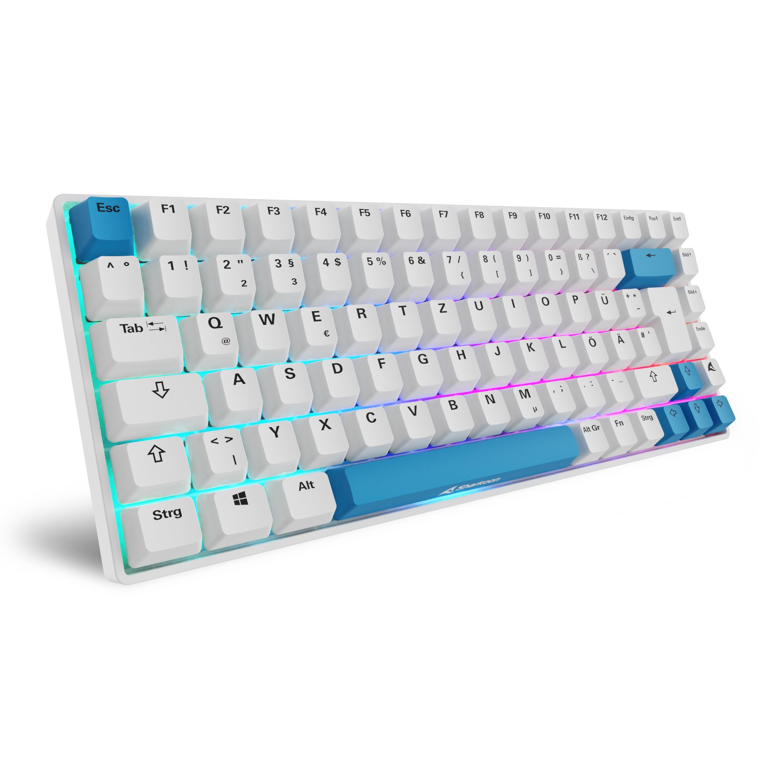 Sharkoon Skiller SGK50 S3 PBT Weiß, RGB Gaming Keyboard, 75% Layout