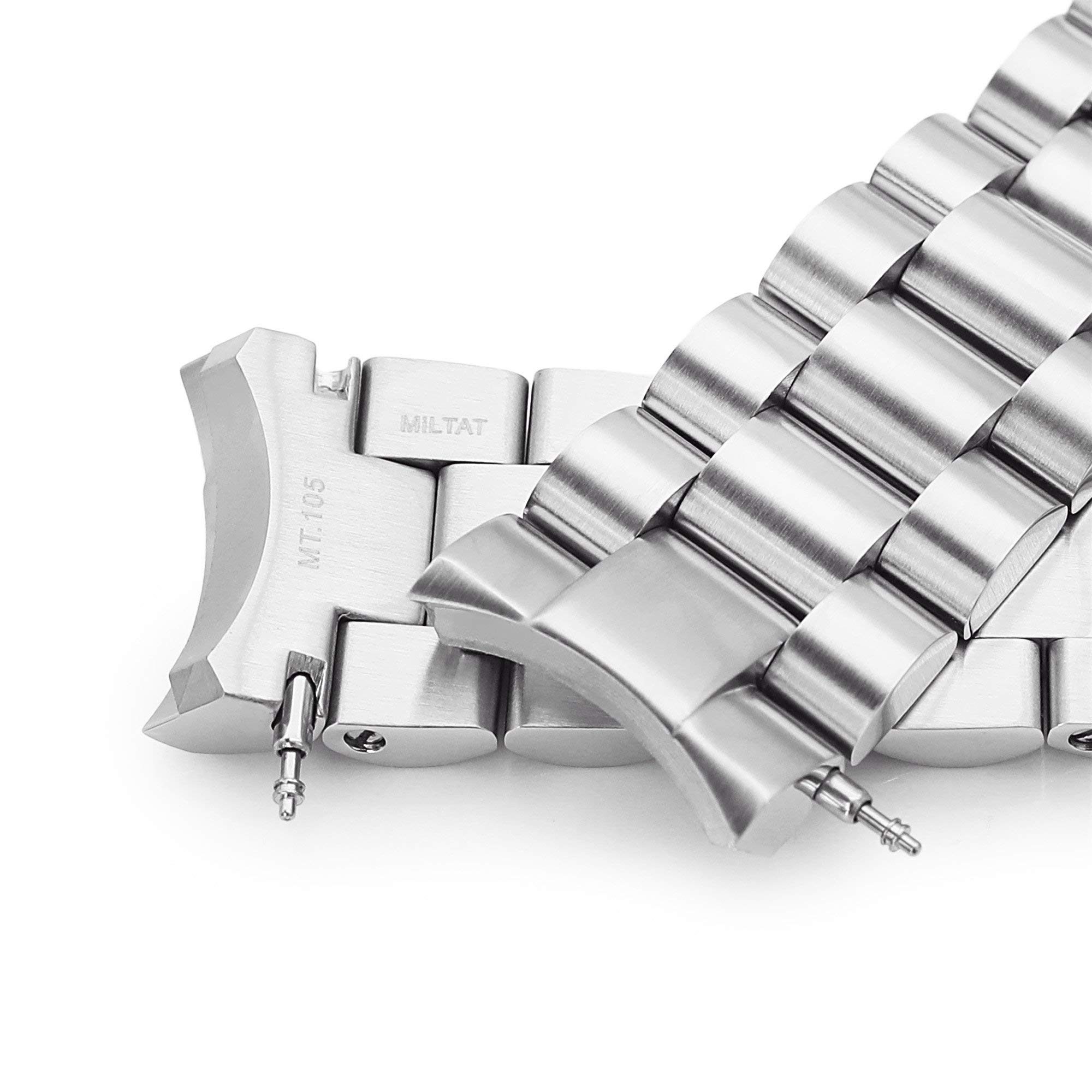 Bracelet de montre Endmill 20 mm compatible avec Seiko Mini Turtles SRPC35, extrémité incurvée solide, L