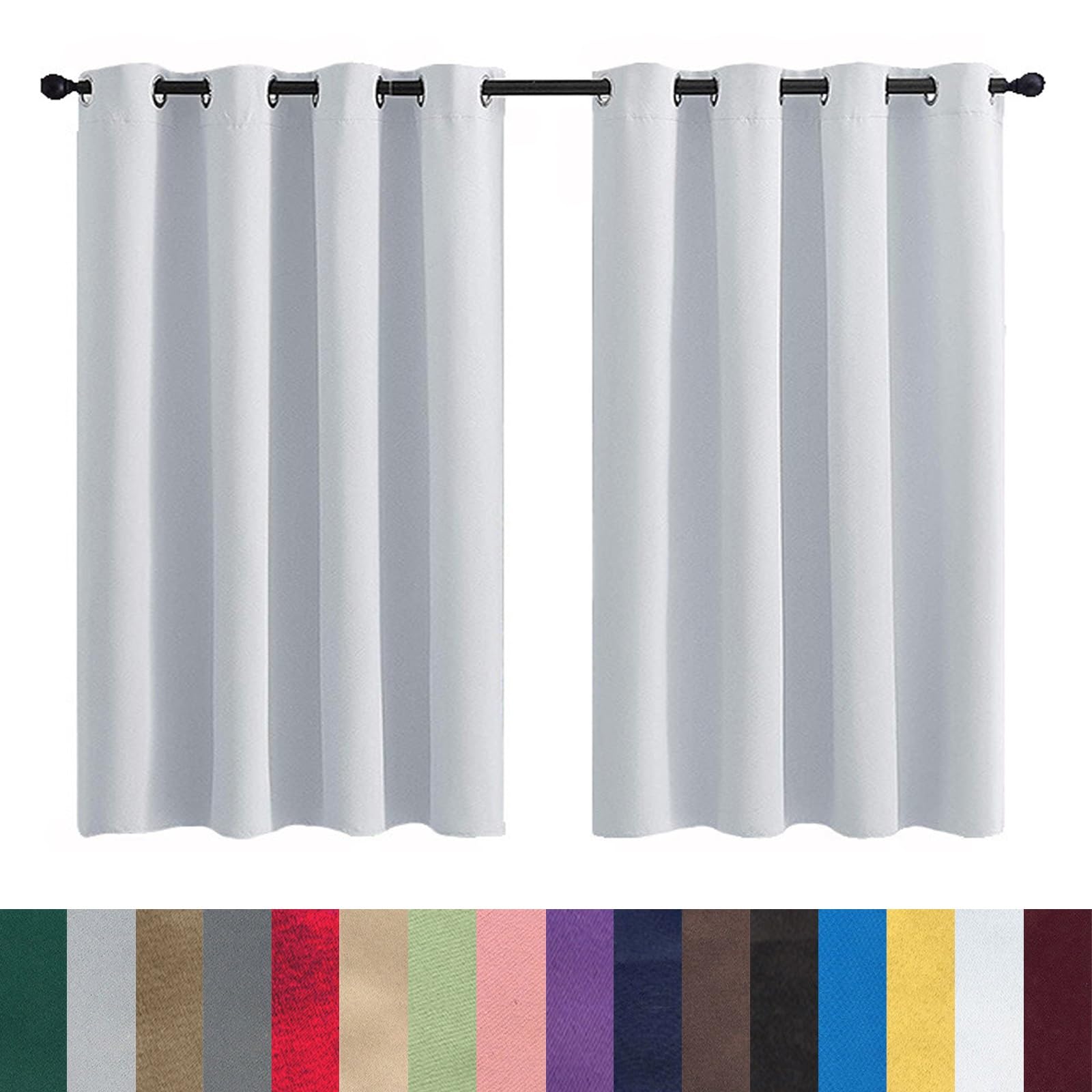 GAIFNAG Visillos Cortas para Ventanas 120 x 140 cm Frio y Calor Opacas 100%, Termicas Aislantes Frio y Calor Cortinas Dormitorio, con Ojales para Ventanas Salon/Cocina, Blanco
