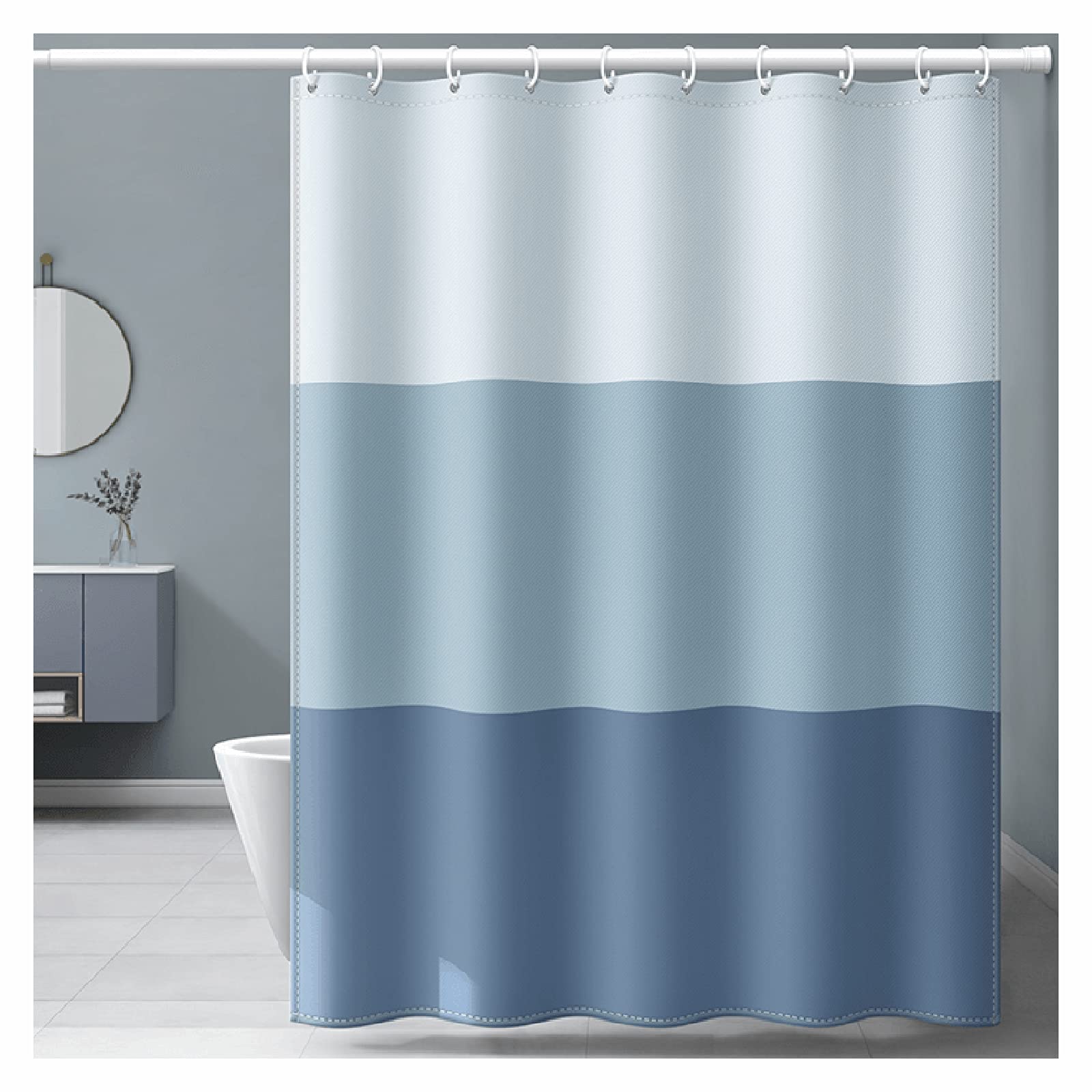 Rideau de douche dégradé pour une salle de bain moderne et relaxante 180x200