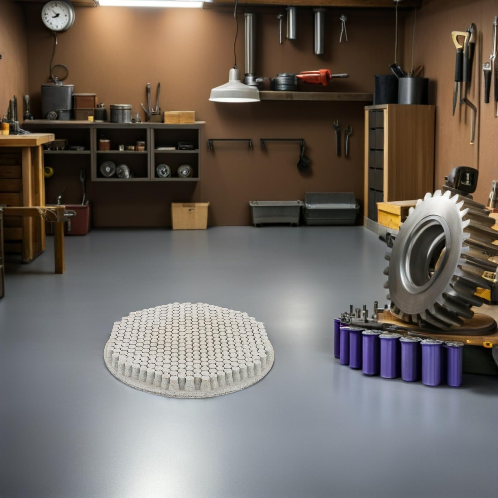 NUOBESTY Muela Abrasiva De Fondo Cerámico Placa Amoladora Con Base De Cerámica Disco De Acabado Con Base Cerámica Disco Abrasivo Para Máquina Light Grey