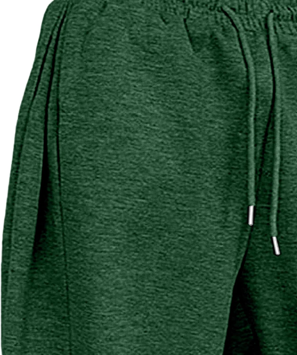 Wide Leg Sweatpants Women Fleece Elastic Waist Drawstring Trousers