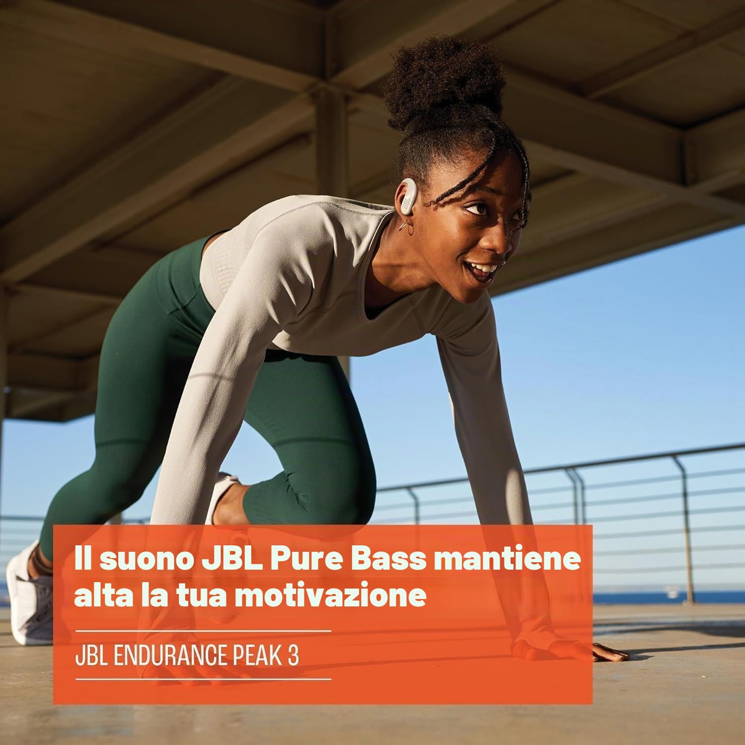 JBL Endurance Peak 3 Auricolari Wireless In-Ear, Cuffie Subacquee fino a 1,5 m per Attività Sportive, Waterproof IP68, con Tecnologia TalkThru e AmbientAware, fino a 50 h di Autonomia, Bianco