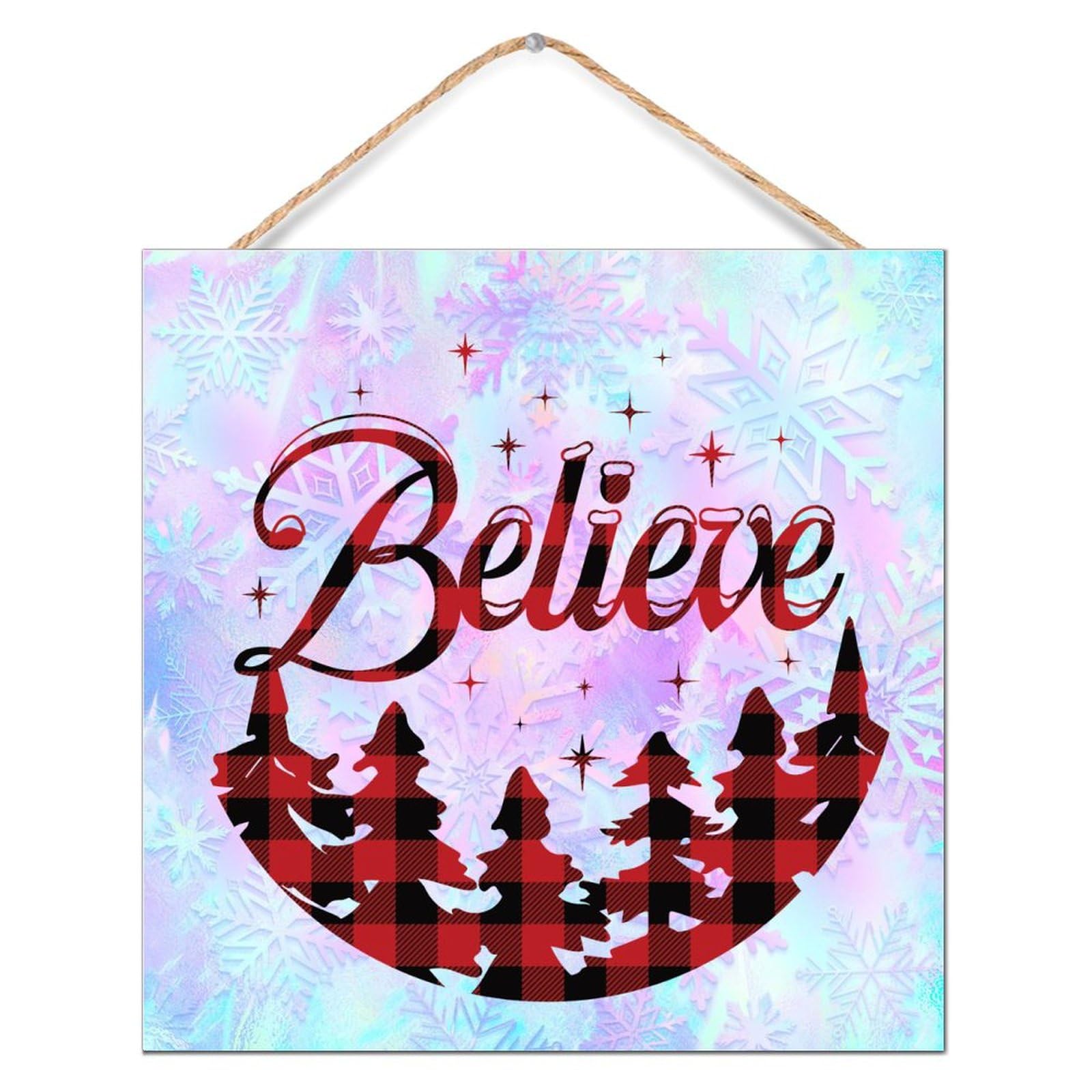 Décoration murale en bois chrétienne de qualité supérieure Believe 30 cm