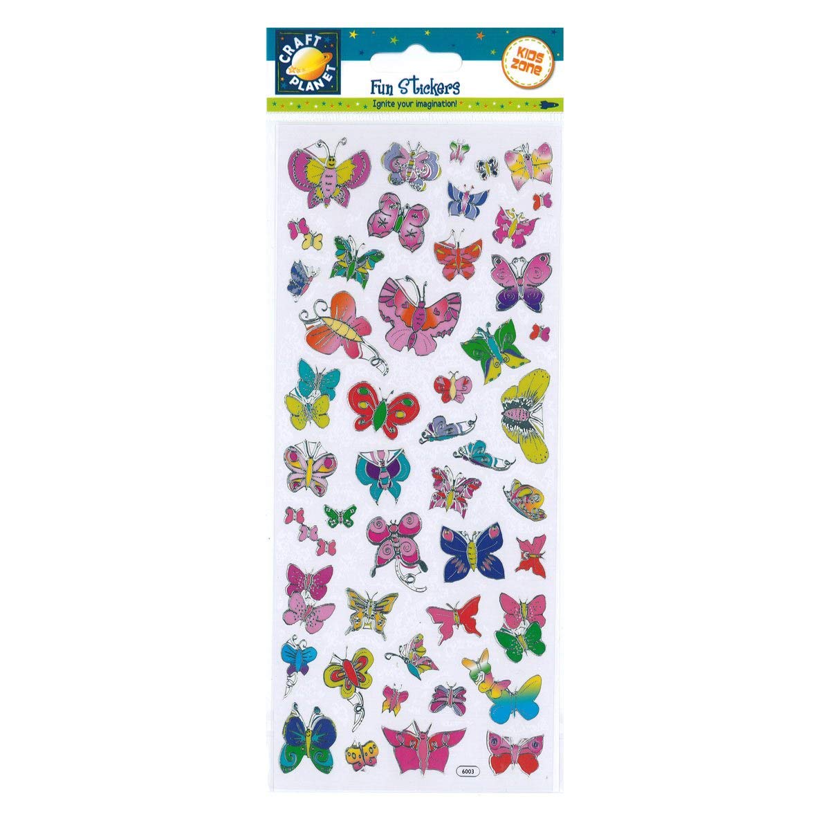 Craft Planet Fun Stickers, Butterfly, for Young Crafters, Posters, Card Making, Scrapbooking, Party Bag Fillers, Books, Reward Charts, Invites, Crafts Supplies