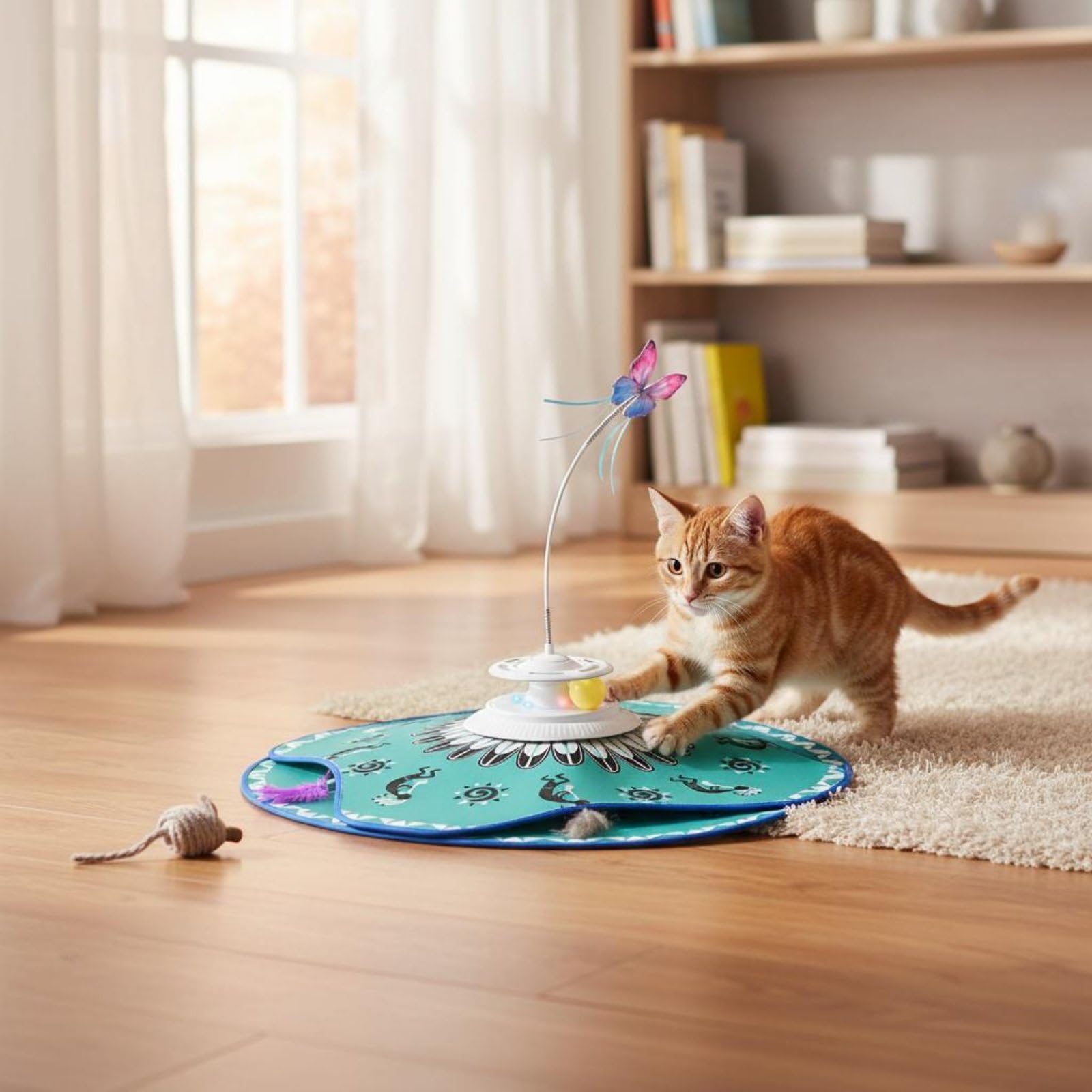 Giocattolo Interattivo Elettrico per Gatti Stimola la Propensione di Caccia Gioco Automatico