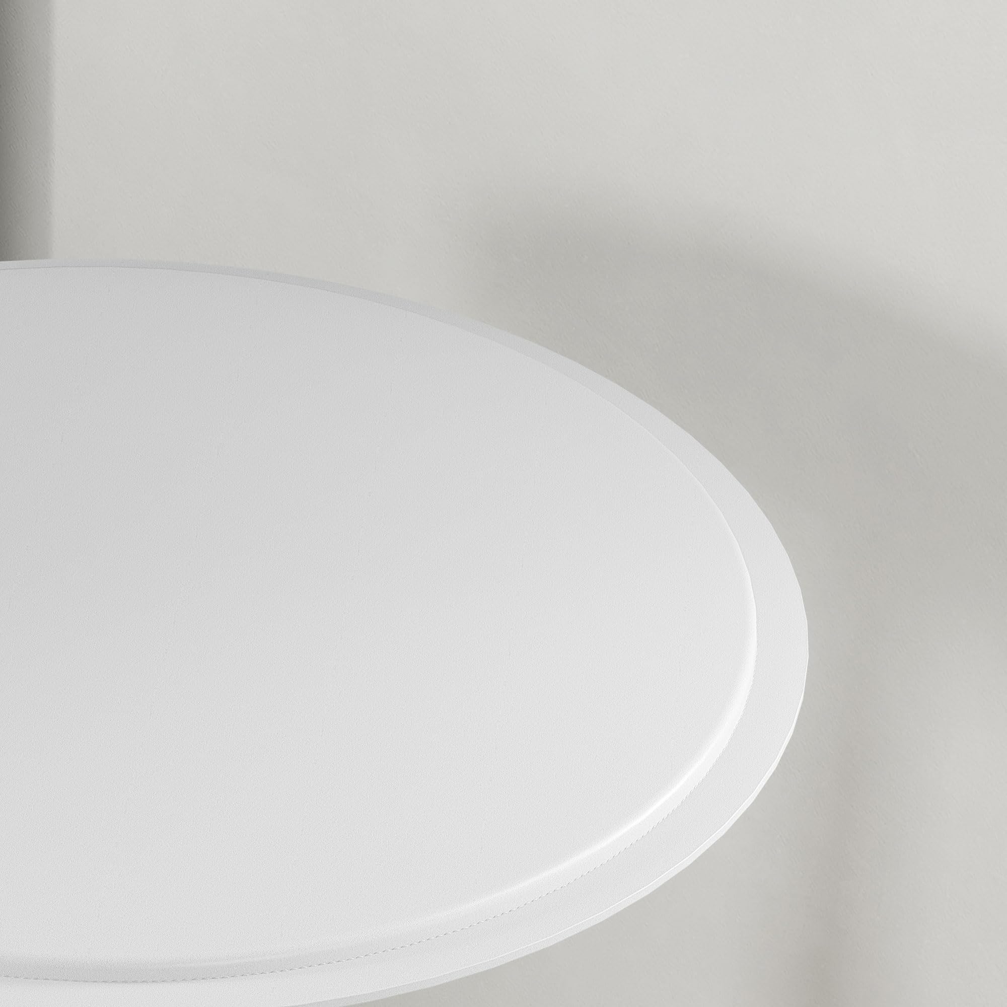 HOMCOM Mesa de Bar Redonda Ajustable en Altura 67-93 cm, Mesa Alta de Bar, Tablero Ø63 cm y Giratorio 360°, con Base Redonda de Metal Cromado, para Bistró, Cocina Comedor, Blanco