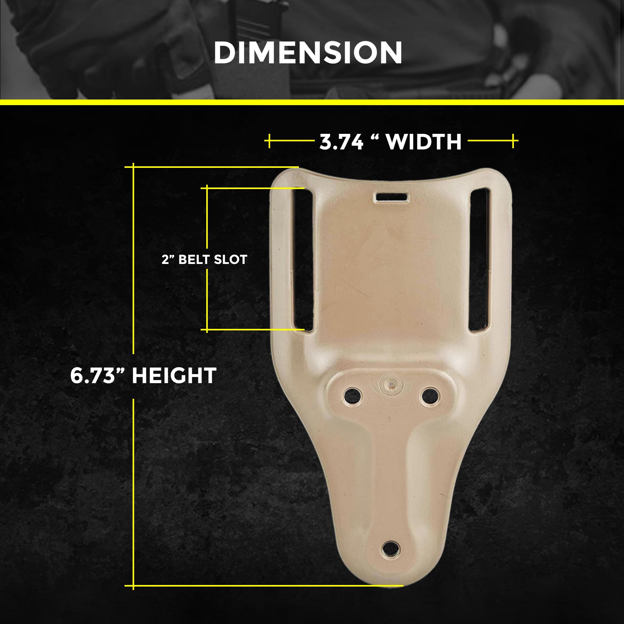 HolsterBuilder Mid Ride Holster Belt Loop Attachment, Compatible with G-Code Holsters, Injection Molded Non-Corrosive Polymer, Universal 3-Hole OWB Fit for 2