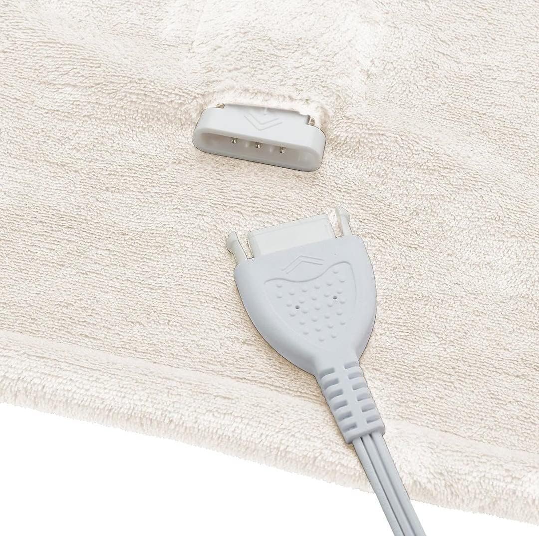 review Brookstone NAP Heated Plush Throw Blanket Velvety Soft 4 Heat Settings Cream Ivory 50